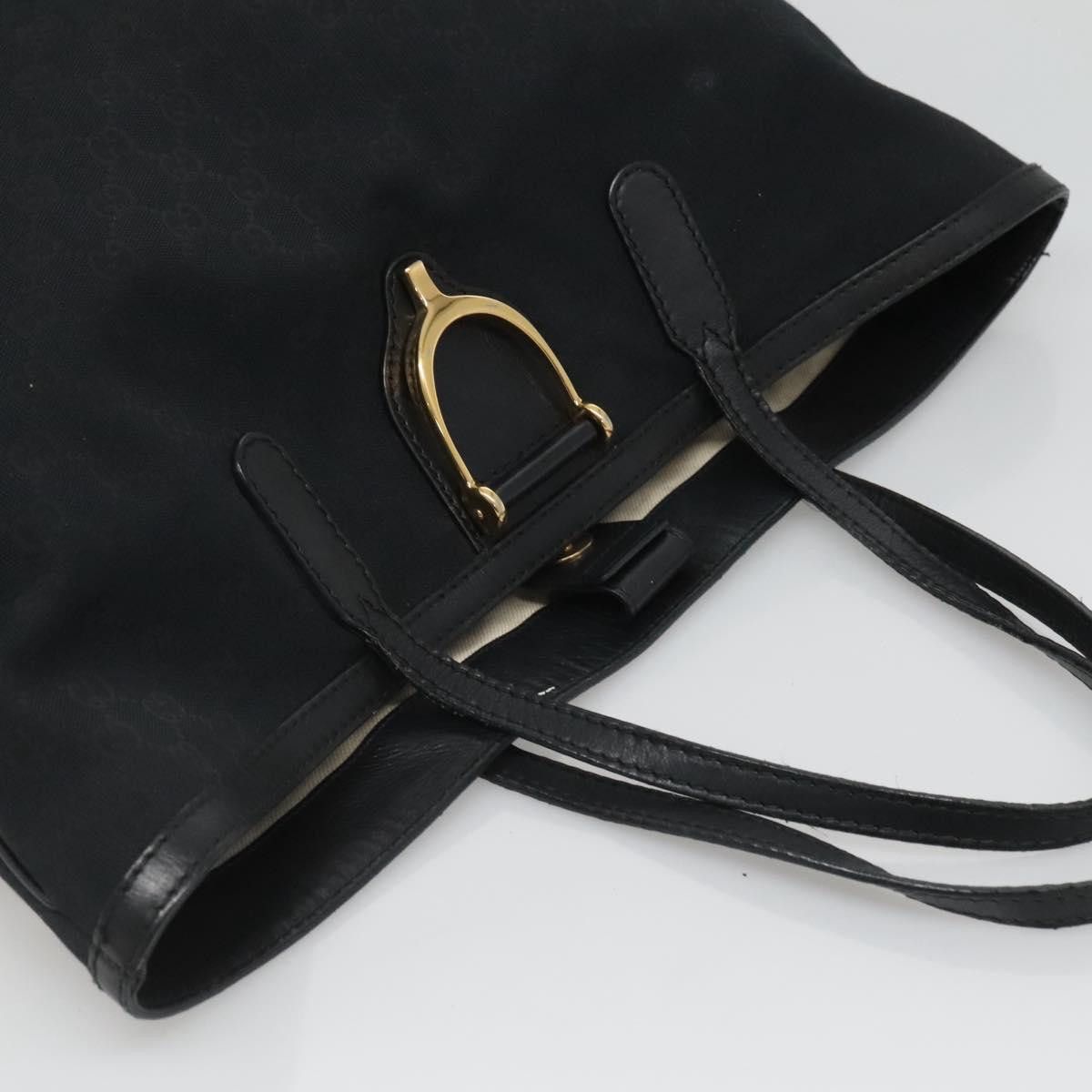 Gucci GUCCI GG Canvas Tote Bag Black Gold Size ONE SIZE - 6 Thumbnail