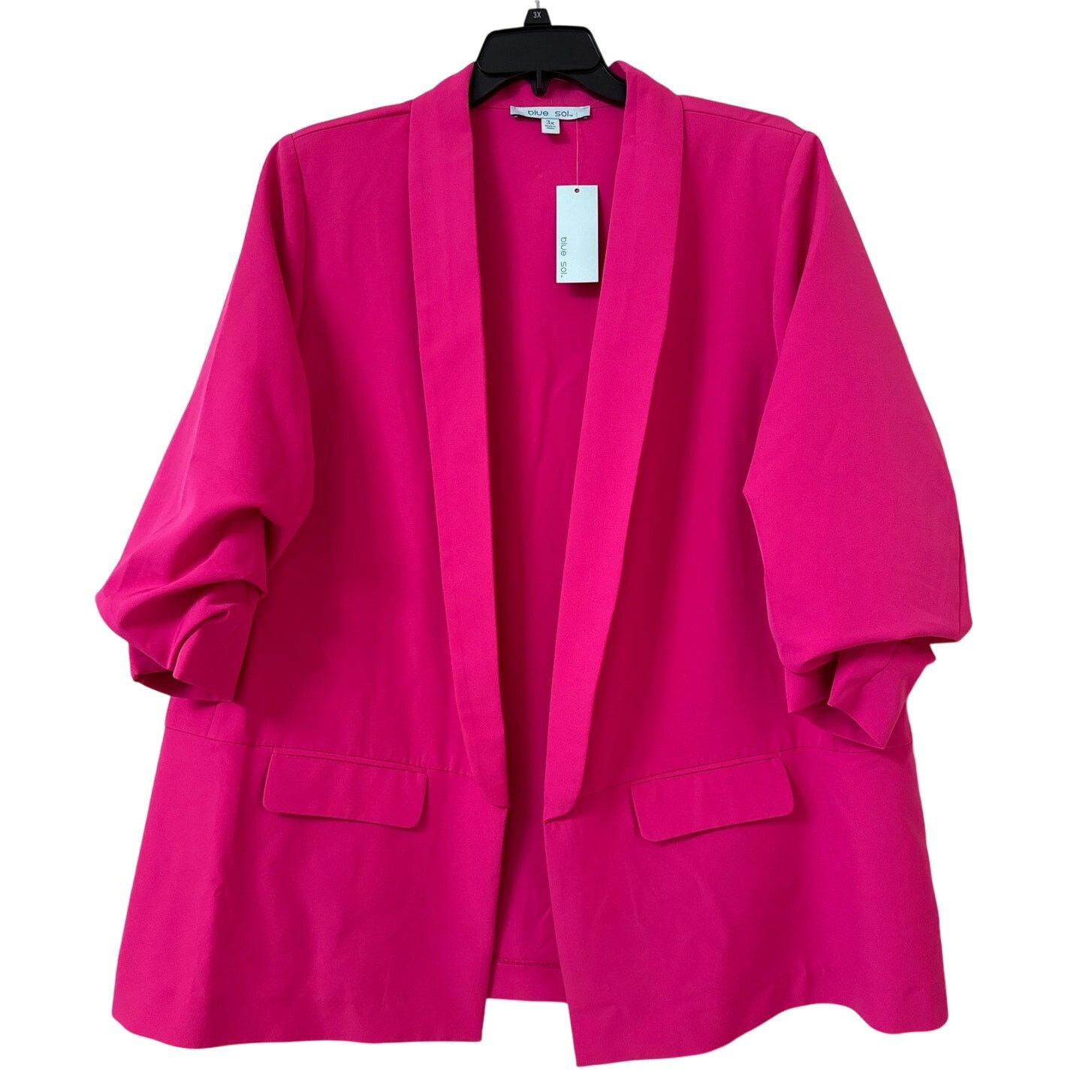Other NWT Blue Sol 3X Fuchsia Pink Jacket Ruched 3/4 Sleeves Size 3XL / US 20-22 - 1 Thumbnail