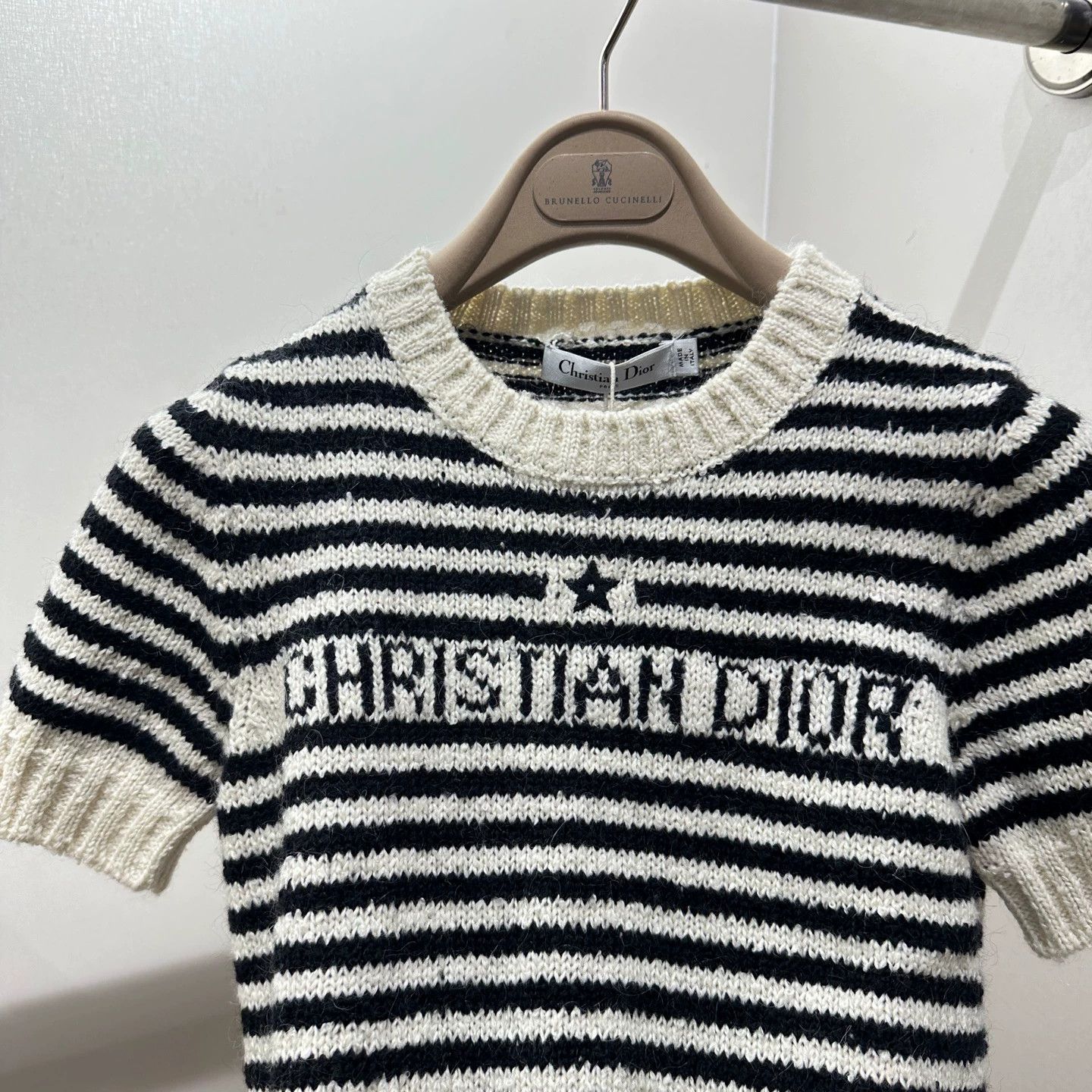 Christian Dior Monsieur Dior mar589 star logo stripe knit short-sleeve 36 Size XS / US 0-2 / IT 36-38 - 6 Thumbnail