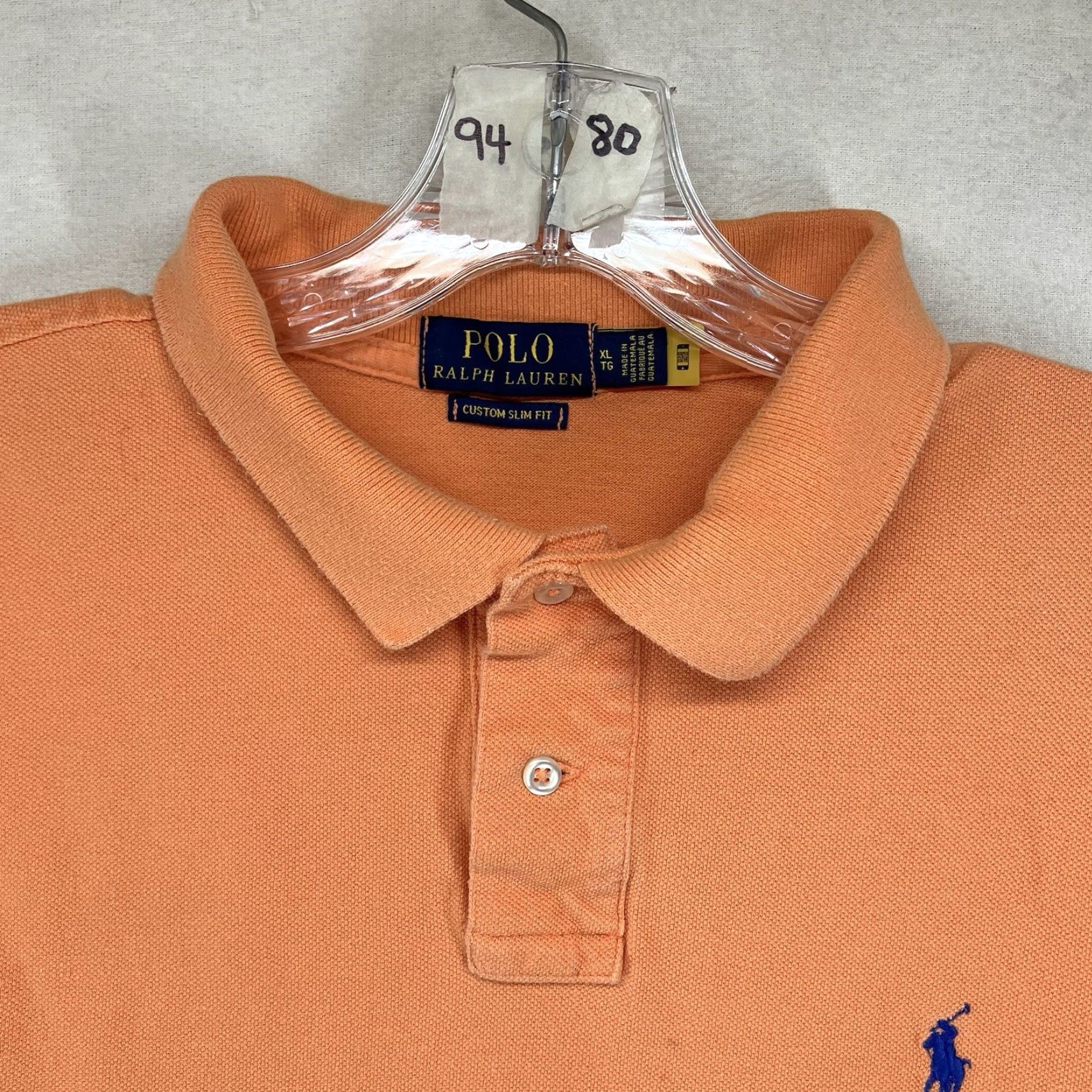 Polo Ralph Lauren Polo Ralph Lauren Polo Shirt Slim Fit Light Orange 100% Cotton Men's XL Size US XL / EU 56 / 4 - 5 Thumbnail
