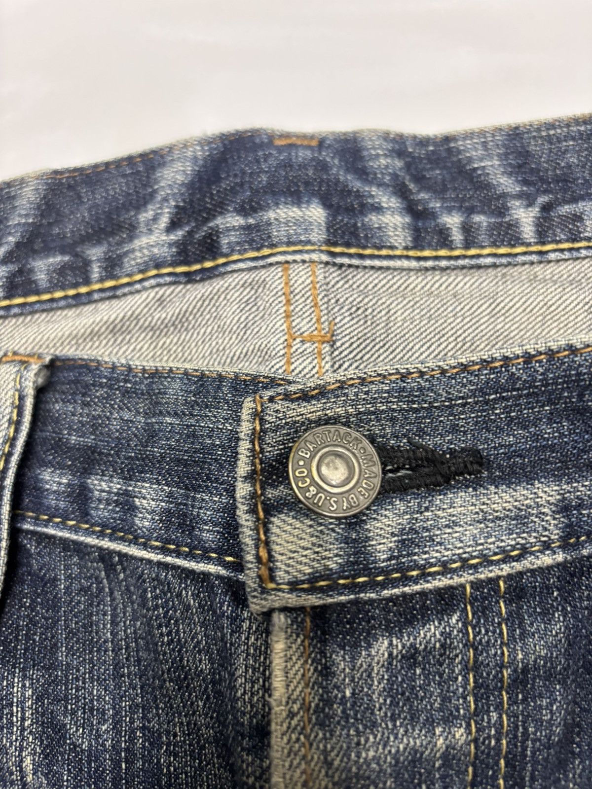 Hysteric Glamour 🇯🇵 BARTACK SELVEDGE JEANS RIPPED DESTROY JEANS Size US 33 - 13 Thumbnail