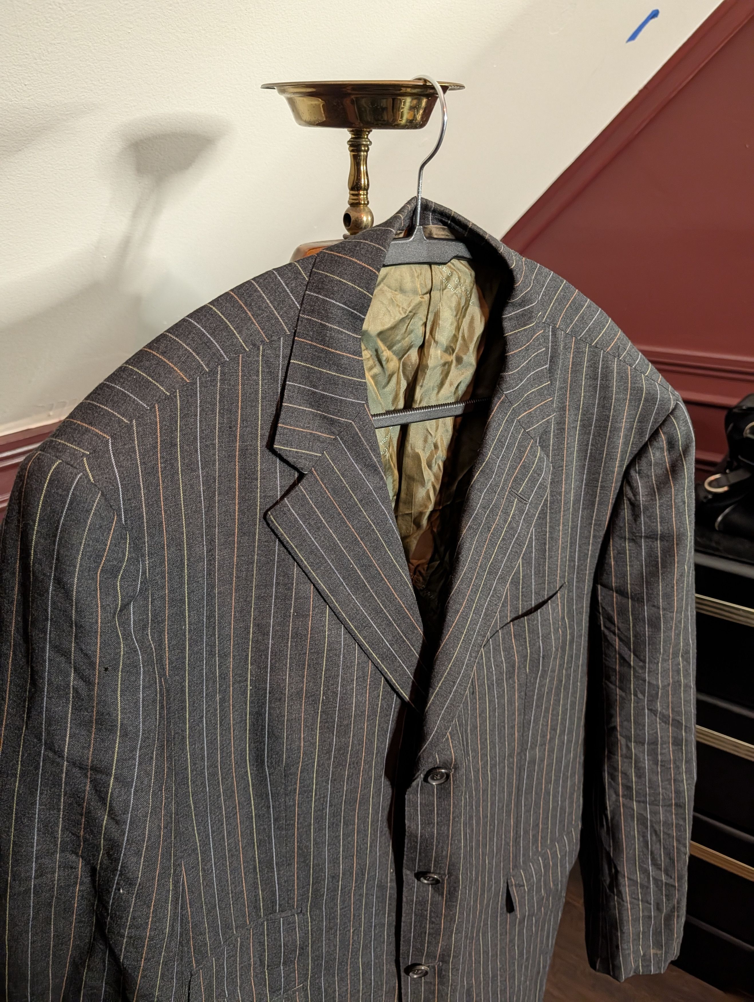 Alfred Dunhill Multicolor pinstriped RRP $2200 Italian sport coat 44R Size 44R - 2 Thumbnail