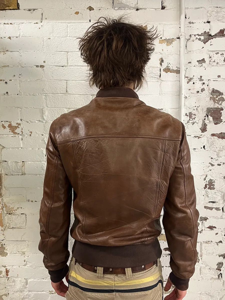 Dolce & Gabbana 2000s Dolce & Gabbana Brown Leather Bomber Jacket Size US M / EU 48-50 / 2 - 3 Thumbnail