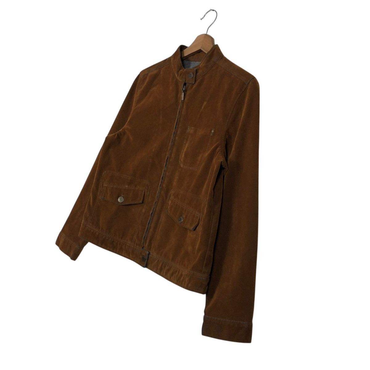 Japanese Brand 🔥RICH BROWN CROPPED CHORE BIKER JACKET SKY BOMBER Size US L / EU 52-54 / 3 - 4 Thumbnail