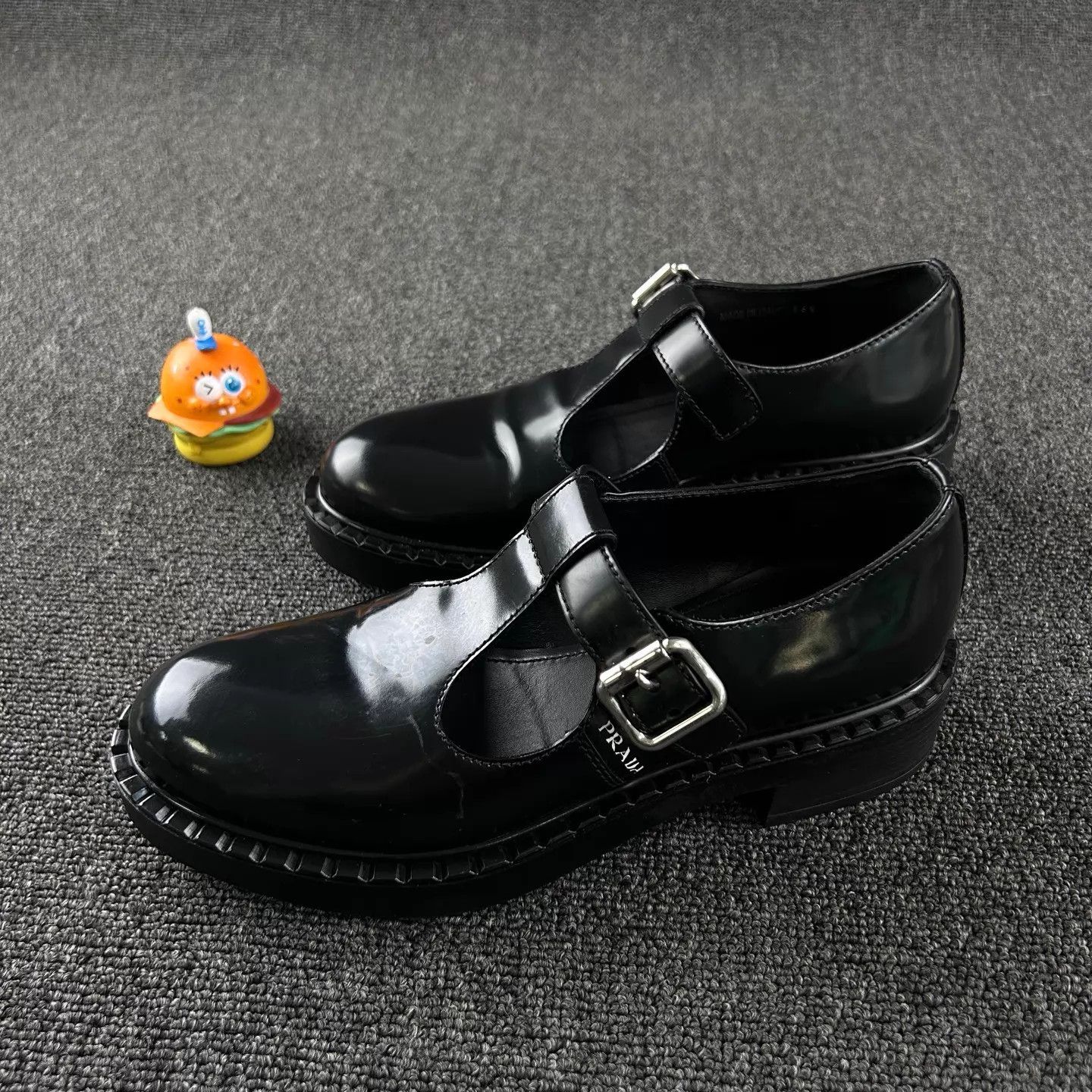 Prada Prada Black Loafer 36.5 HB6254 metal buckle Size US 6 / IT 36 - 1 Thumbnail