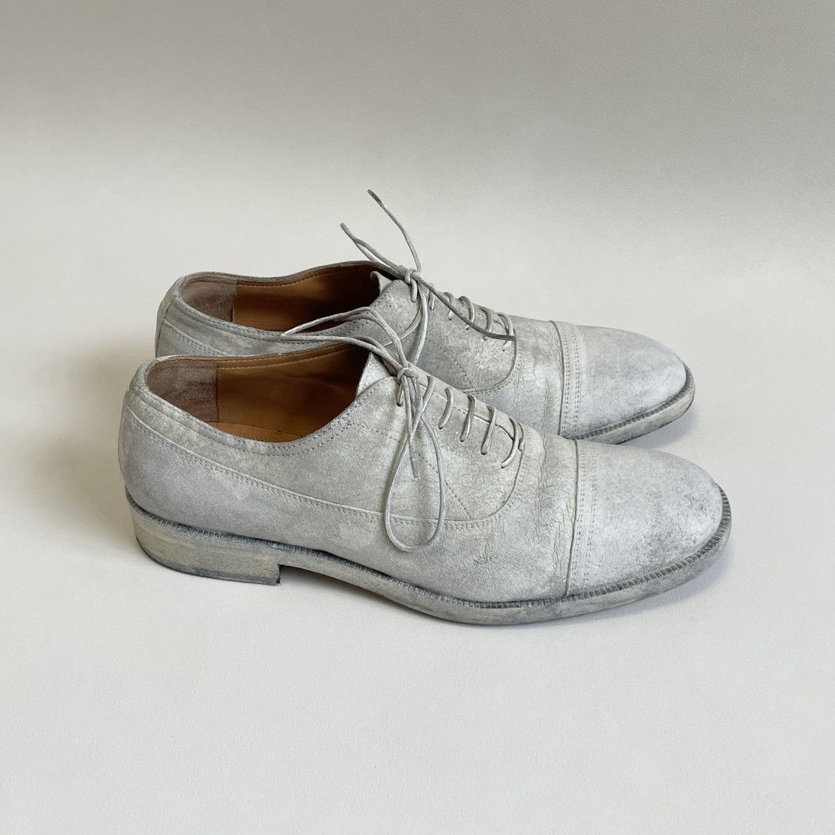 Maison Margiela ‘Painted White Suede’ Derby Shoes Size US 8 / EU 41 - 3 Thumbnail