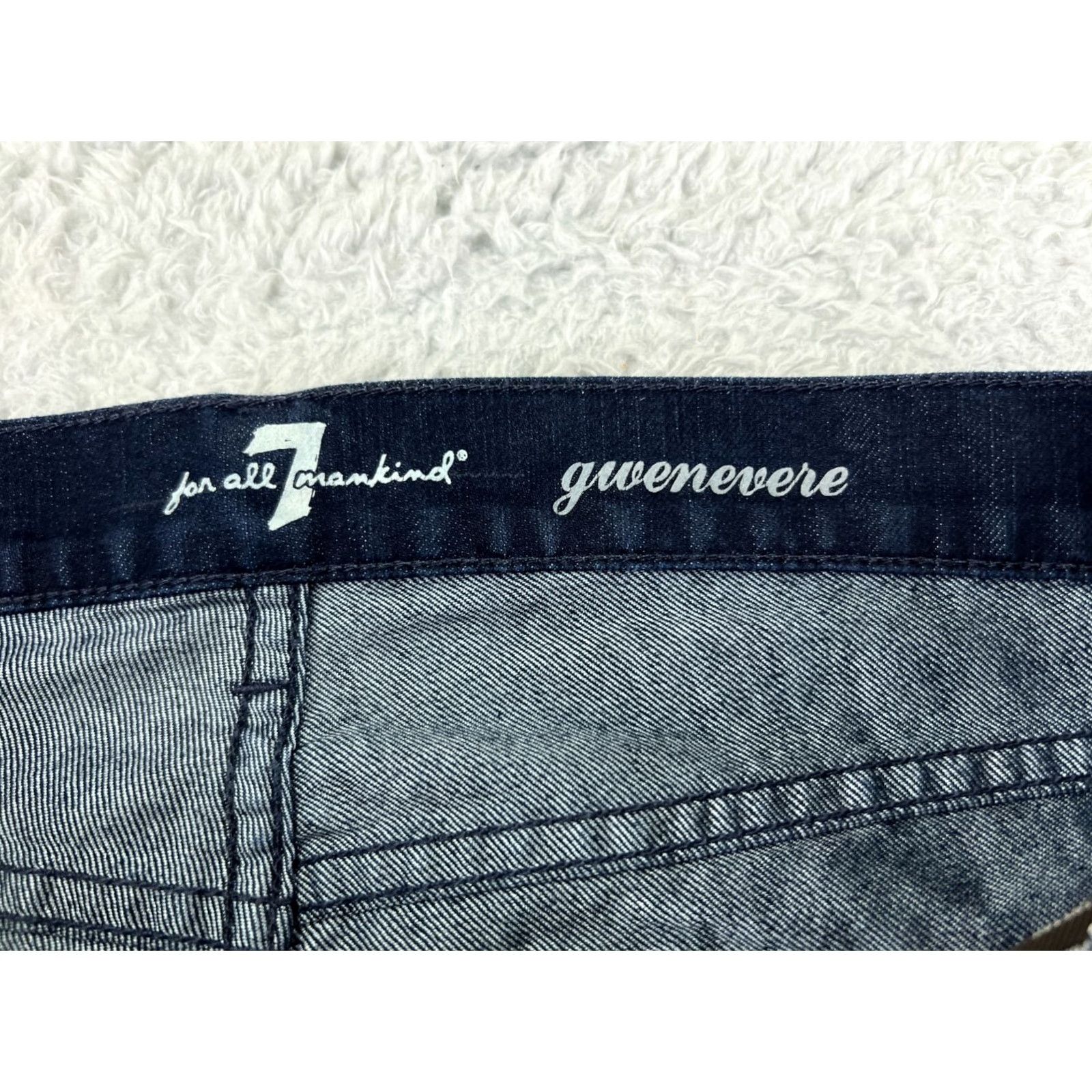 7 For All Mankind 7 For All Mankind Jeans Women 29 Blue Denim Dark Wash Skinny Zip Ankle Cotton Size 29" - 3 Thumbnail