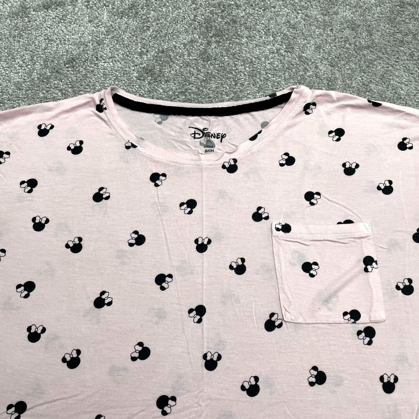 Disney Disney Minnie Mouse Pajama Top Graphic T-Shirt Womens Small Pink Pocket Soft Tee Size S / US 4 / IT 40 - 3 Thumbnail