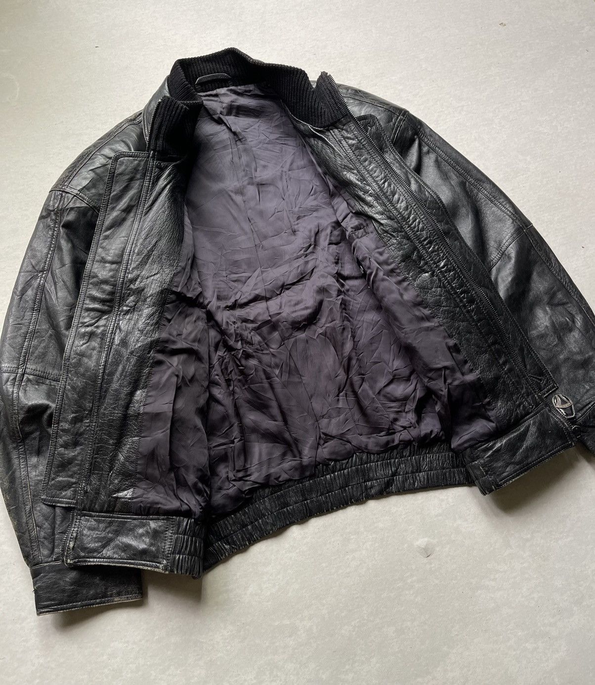 Genuine Leather × If Six Was Nine × Japanese Brand 🔥Vintage Black Pia Japan Leather Bomber Jacket Size US M / EU 48-50 / 2 - 8 Thumbnail