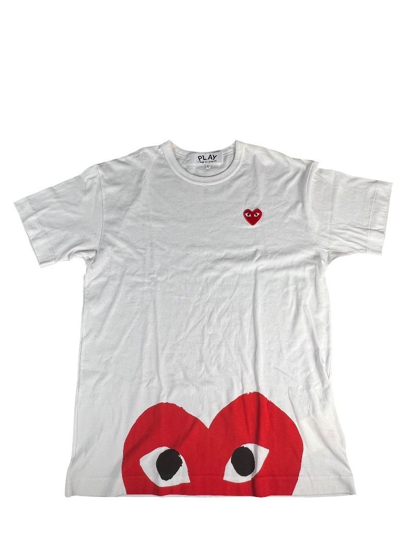 Comme des Garcons Comme des Garçons PLAY Hem Heart T-Shirt White Size L Unworn Size US L / EU 52-54 / 3 - 1 Thumbnail