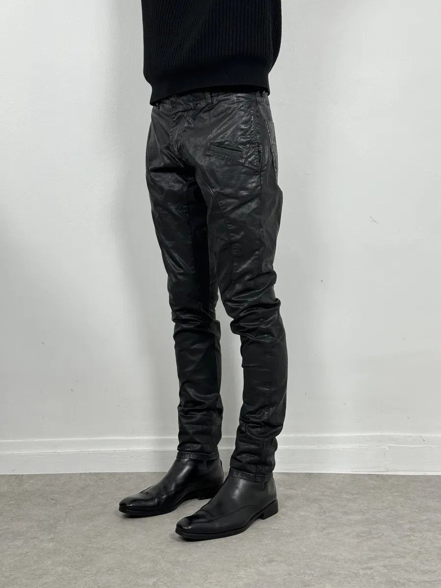 Dirk Bikkembergs 2010s Dirk Bikkembergs Black Waxed Slim Obscure Pants Size US 30 / EU 46 - 4 Thumbnail