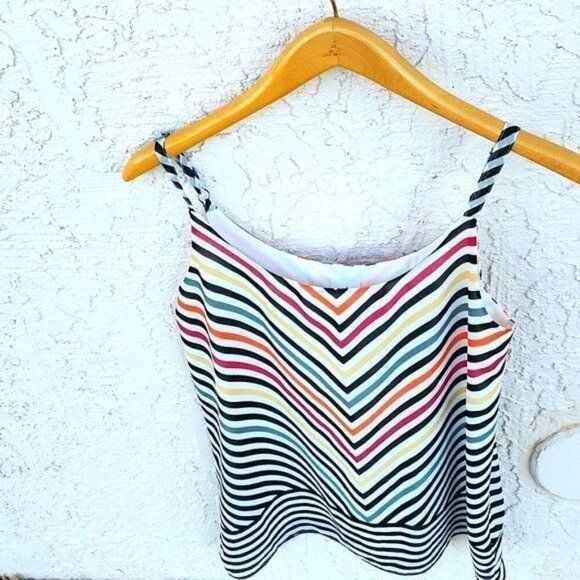Designer CAbi Linea Cami Adjustable Spaghetti Straps Striped Dressy L Size XS / US 0-2 / IT 36-38 - 2 Thumbnail