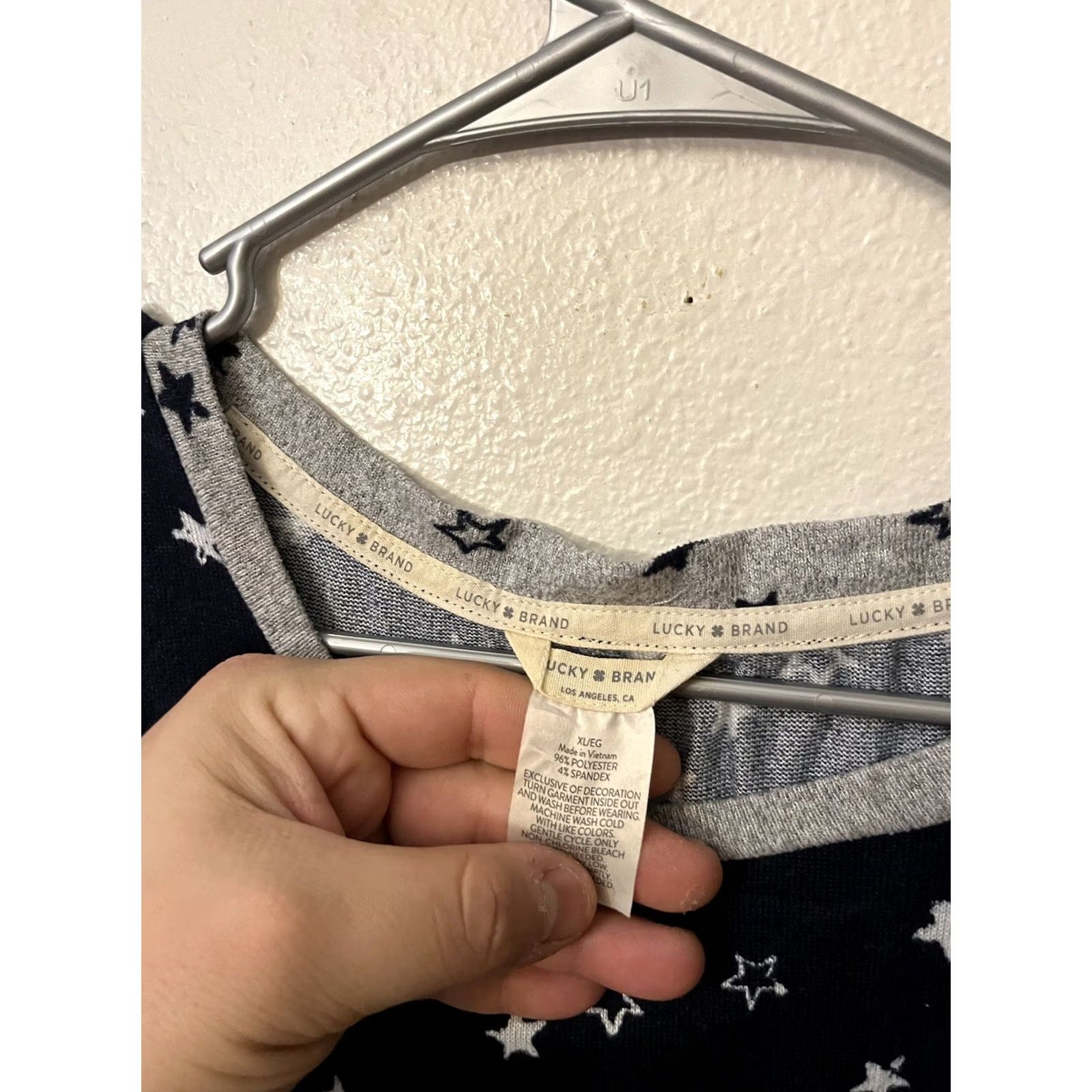 Lucky Brand Lucky Brand Sleep Shirt XL Blue Stars Short Sleeve Lounge Womens Crew Neck Size XL / US 12-14 / IT 48-50 - 2 Thumbnail