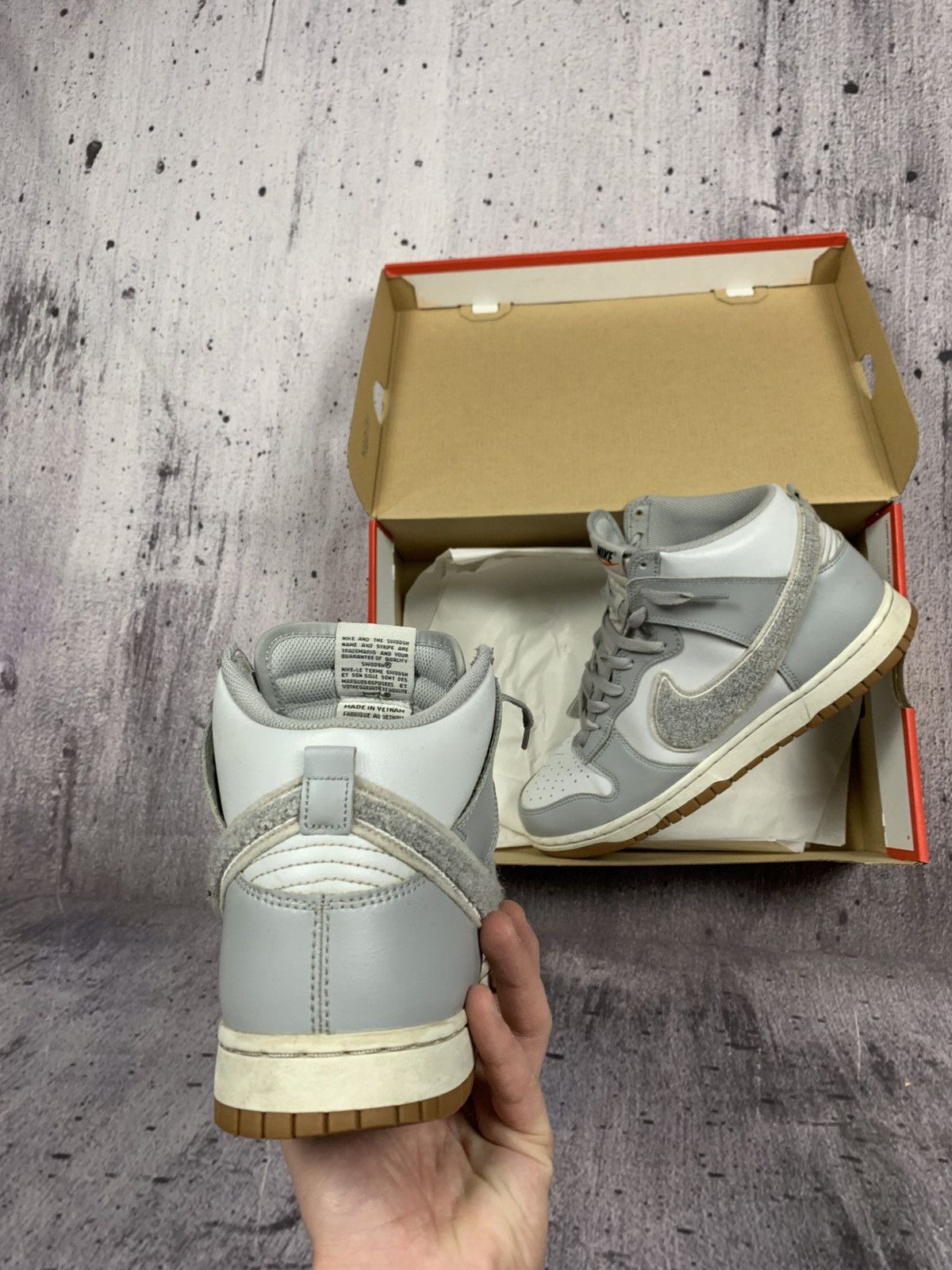 Nike × Vintage Nike Dunk Hi Retro University Vintage Streetwear Sk8 Style Size US 10.5 / EU 43-44 - 14 Thumbnail