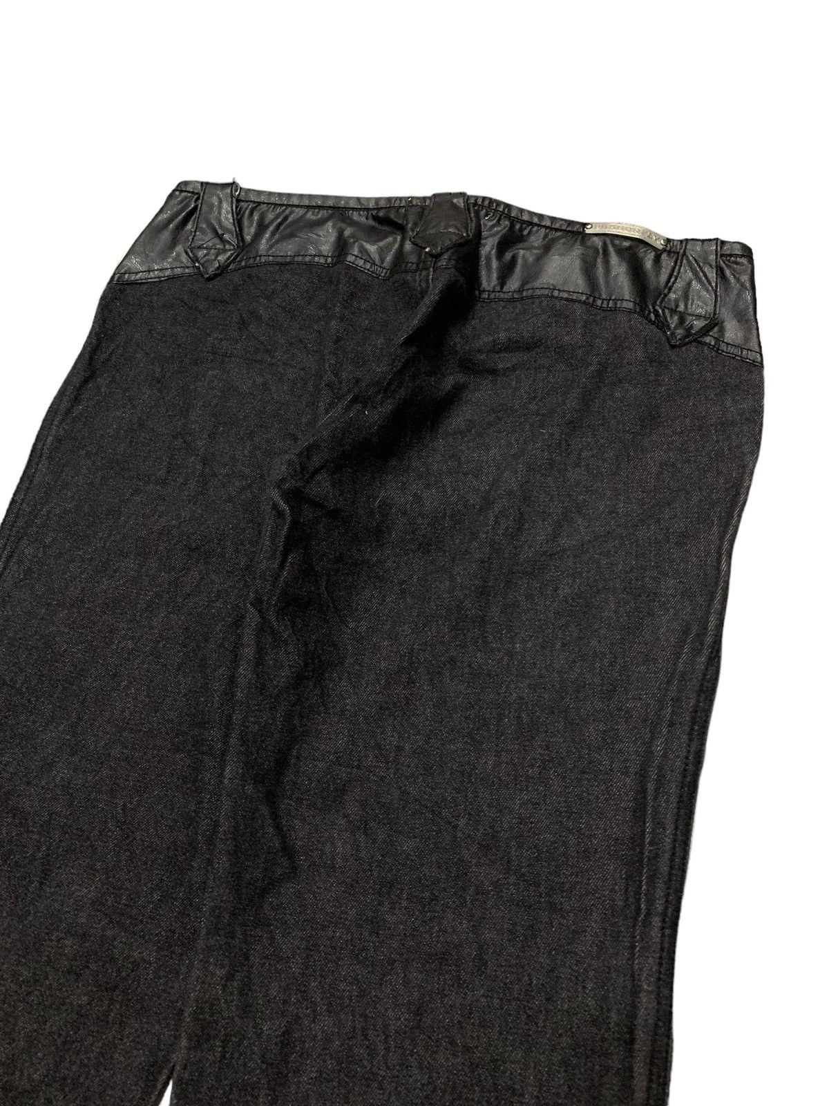 If Six Was Nine × Le Grande Bleu (L.G.B.) Vintage Balenciaga Style Leather Trimmed Zipper Flared Jeans Size US 30 / EU 46 - 9 Thumbnail