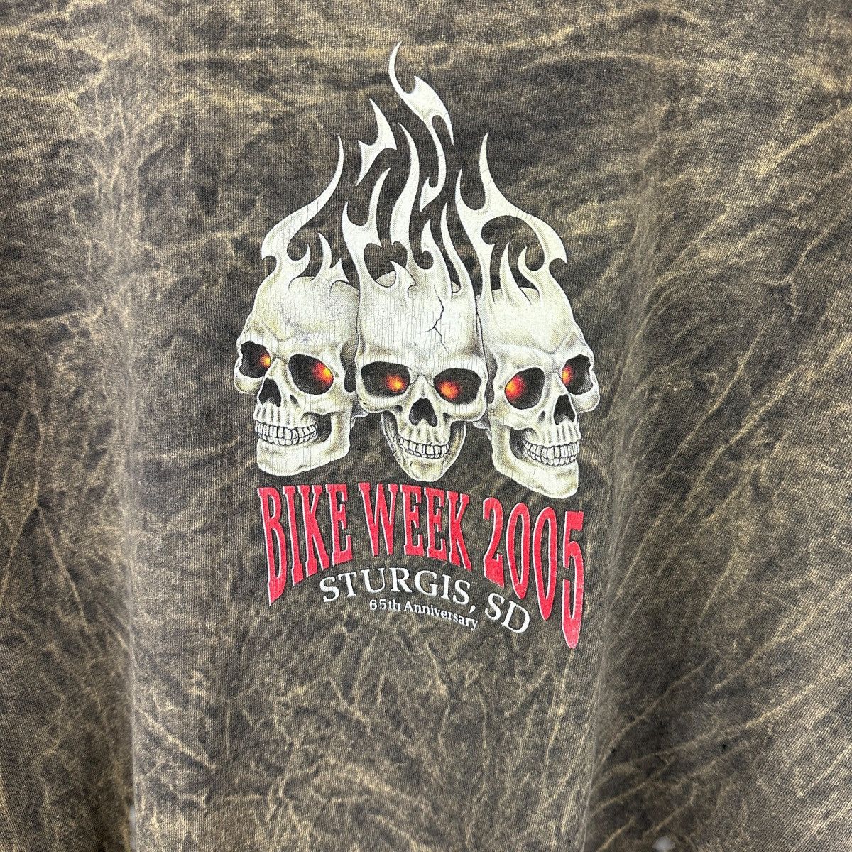 Vintage Vintage Y2K Strugis Flamehead Skull Bike Shirt Size US XL / EU 56 / 4 - 3 Thumbnail