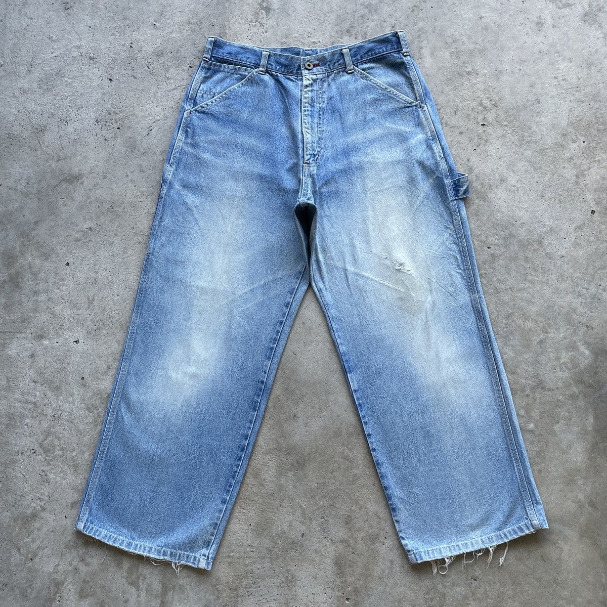 Japanese Brand Vintage Japanese Faded Baggy Jeans Denim Pants Workwear W33 Size US 33 - 2 Thumbnail