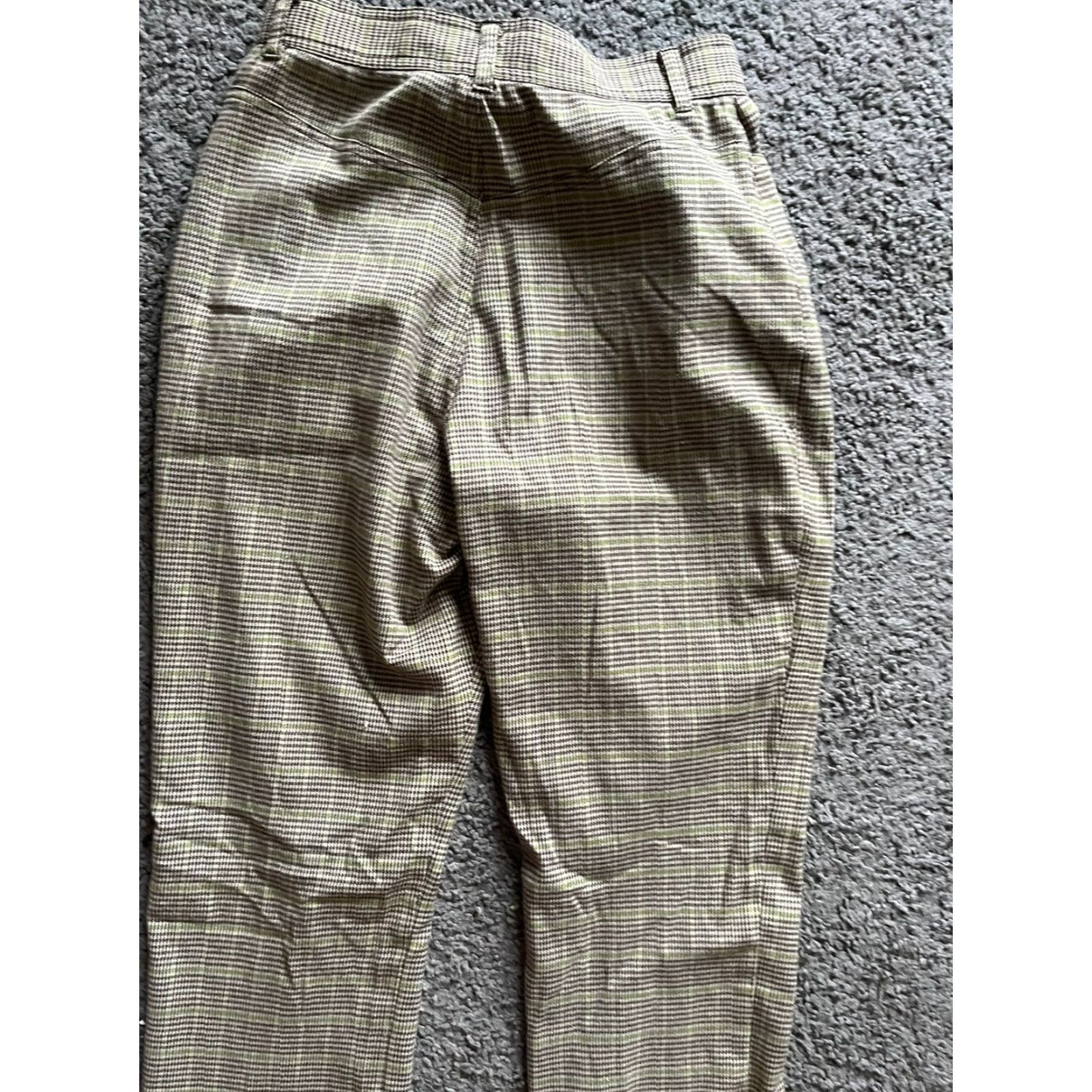 Express VINTAGE Compagnie Internationale Express Pants Womens 7/8 Brown Herringbone 1990s Tailored Business Size 28" / US 6 / IT 42 - 4 Thumbnail