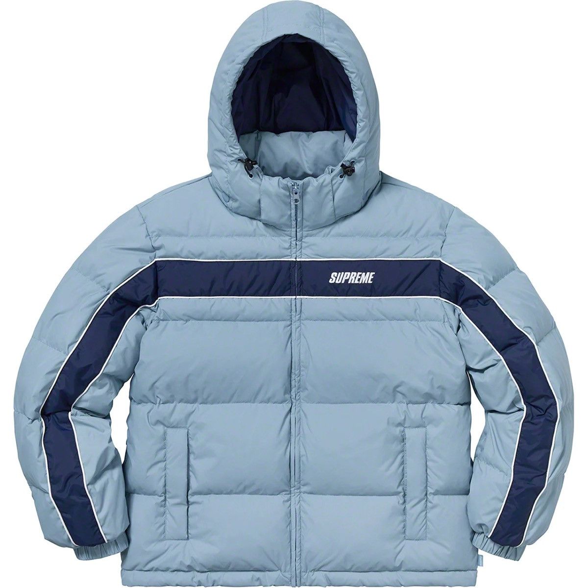 Supreme   Supreme Stripe Panel Down Jacket 2018 Puffer Coat    | Grailed