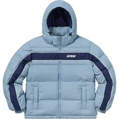 Supreme Stripe Panel Down Jacket | Grailed