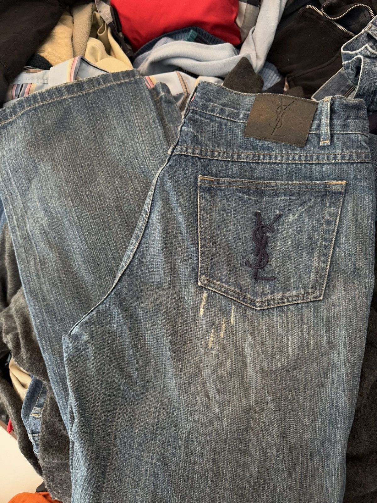 Yves Saint Laurent 36x32 YSL Jeans Denim Pants Blue Indigo Size US 36 / EU 52 - 14 Thumbnail
