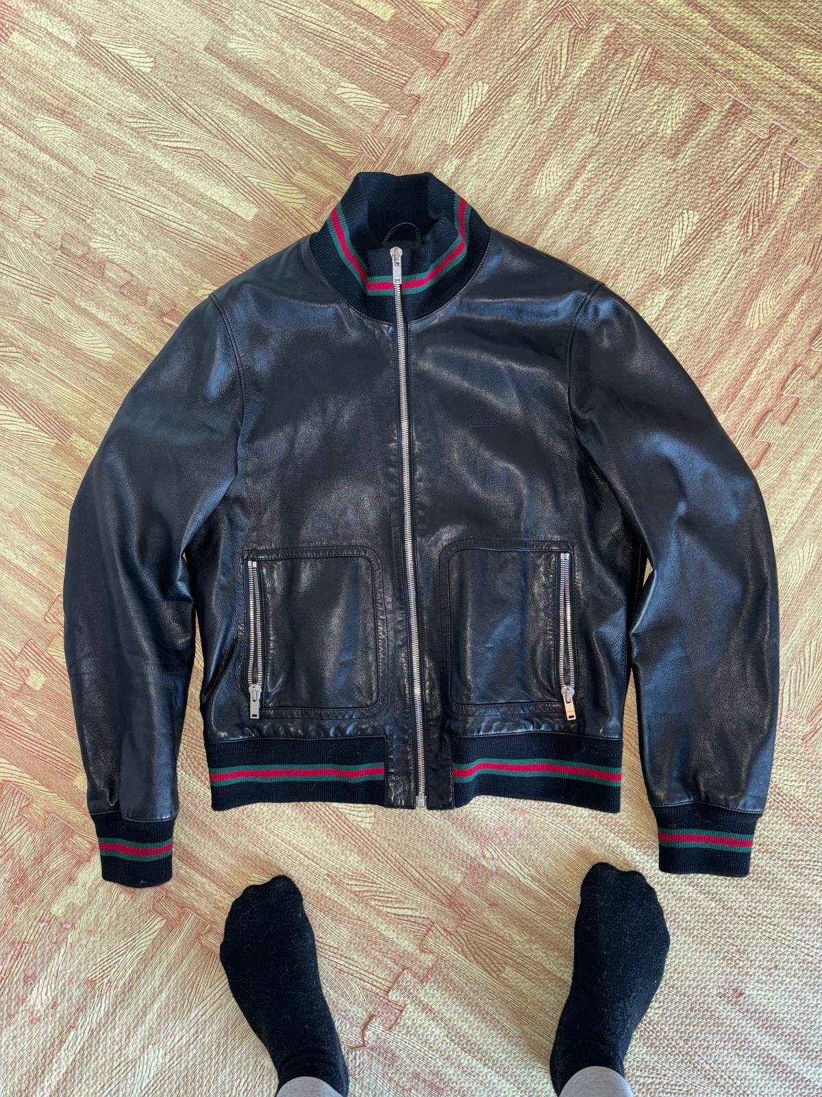 image of Giacca In Pelle Gucci in Black, Men's (Size Large)