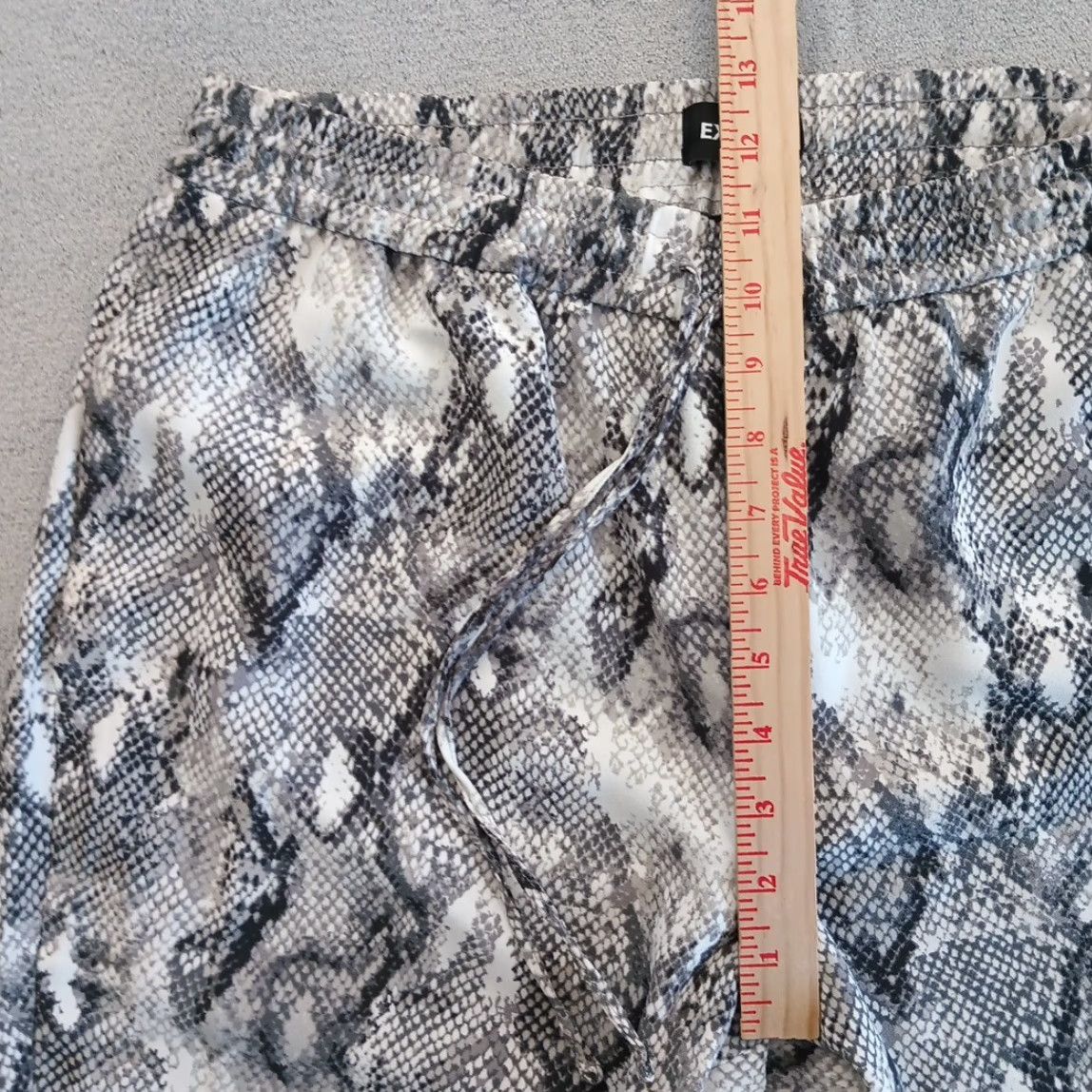 Express Express Jogger Pants Womens Medium Gray Animal Print High Rise Ankle Drawstring Tapered Pockets Jeans Style Pants Size 32" / US 10 / IT 46 - 4 Thumbnail