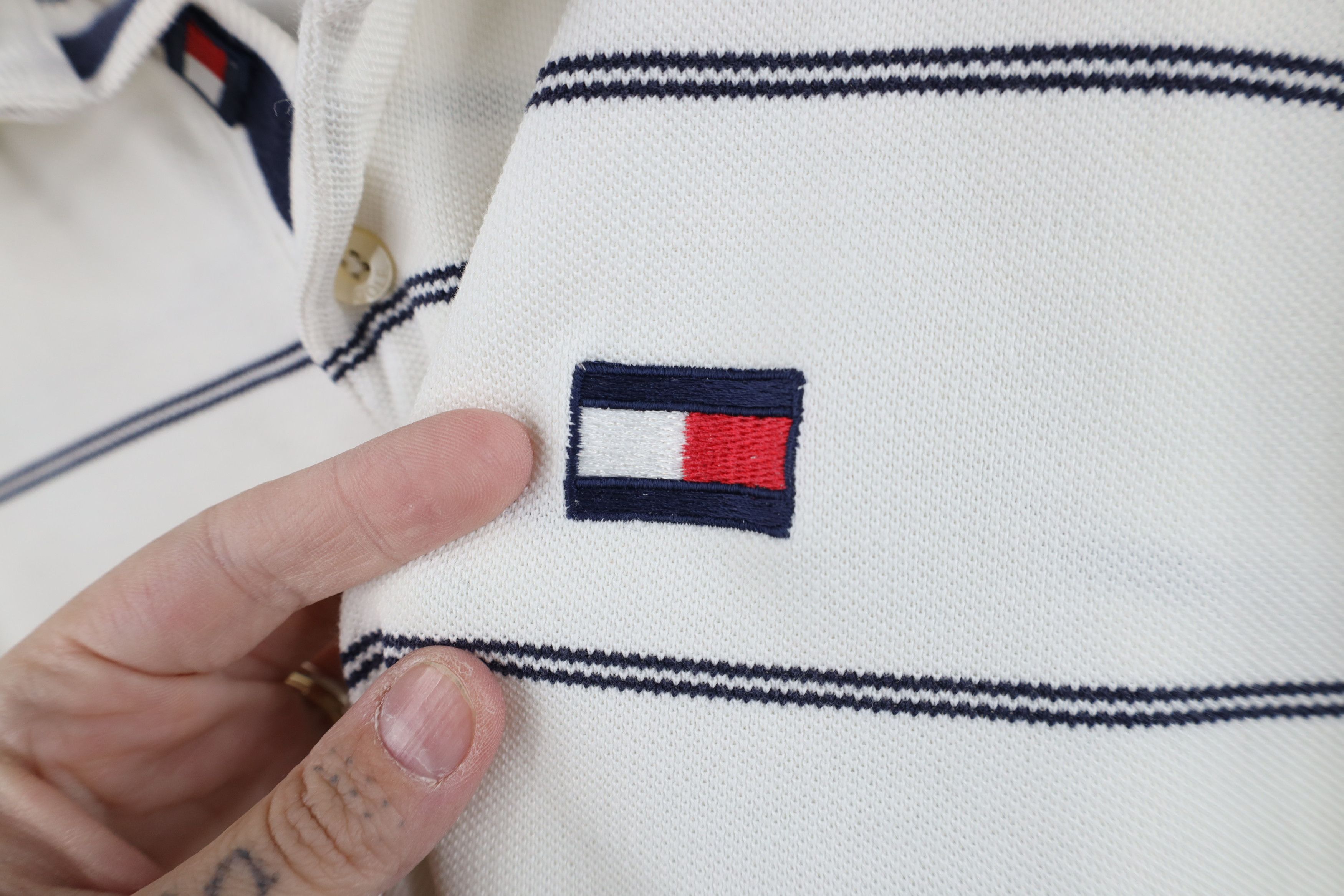 Tommy Hilfiger Vintage 90s Tommy Hilfiger Golf Pique Cotton Knit Polo Shirt Size US XL / EU 56 / 4 - 6 Thumbnail