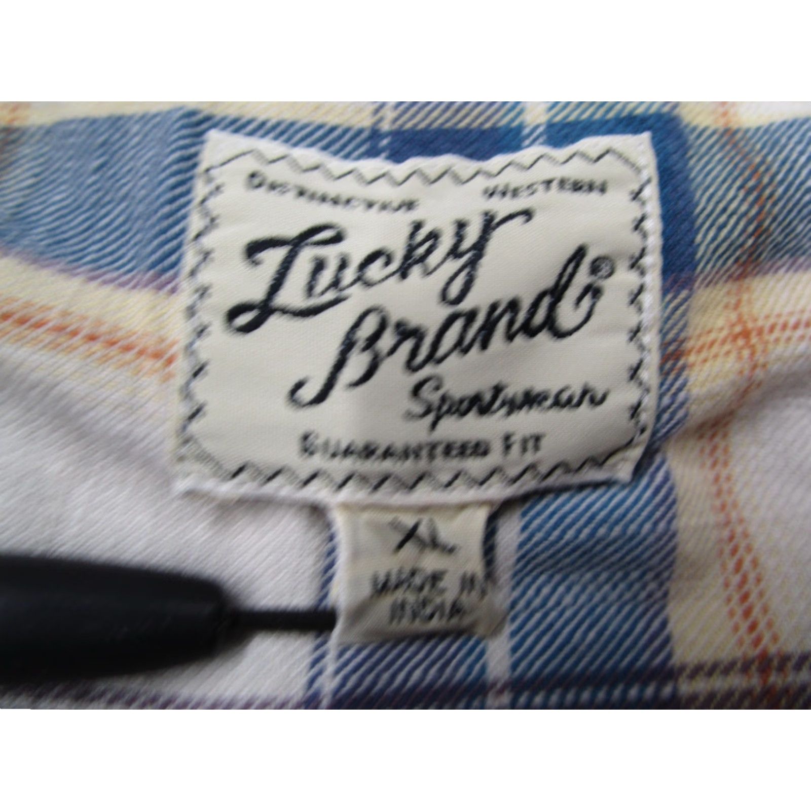 Lucky Brand Lucky Brand Men's XL Blue Plaid Western Snap Front Short Sleeve Shirt 7MD41213 Size US XL / EU 56 / 4 - 3 Thumbnail