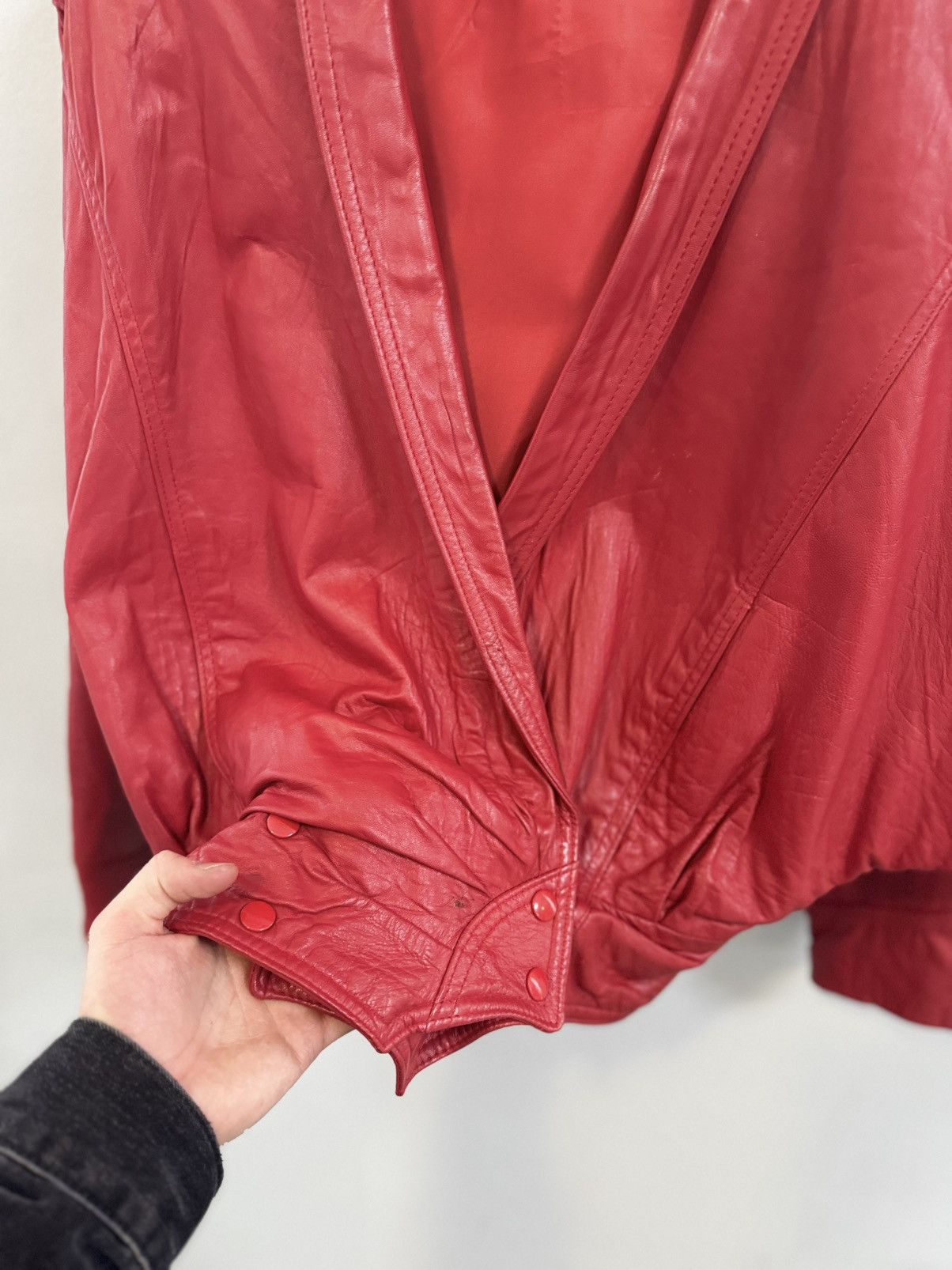 Vintage RED LEATHER JACKET RARE STREETWEAR Size US S / EU 44-46 / 1 - 13 Thumbnail