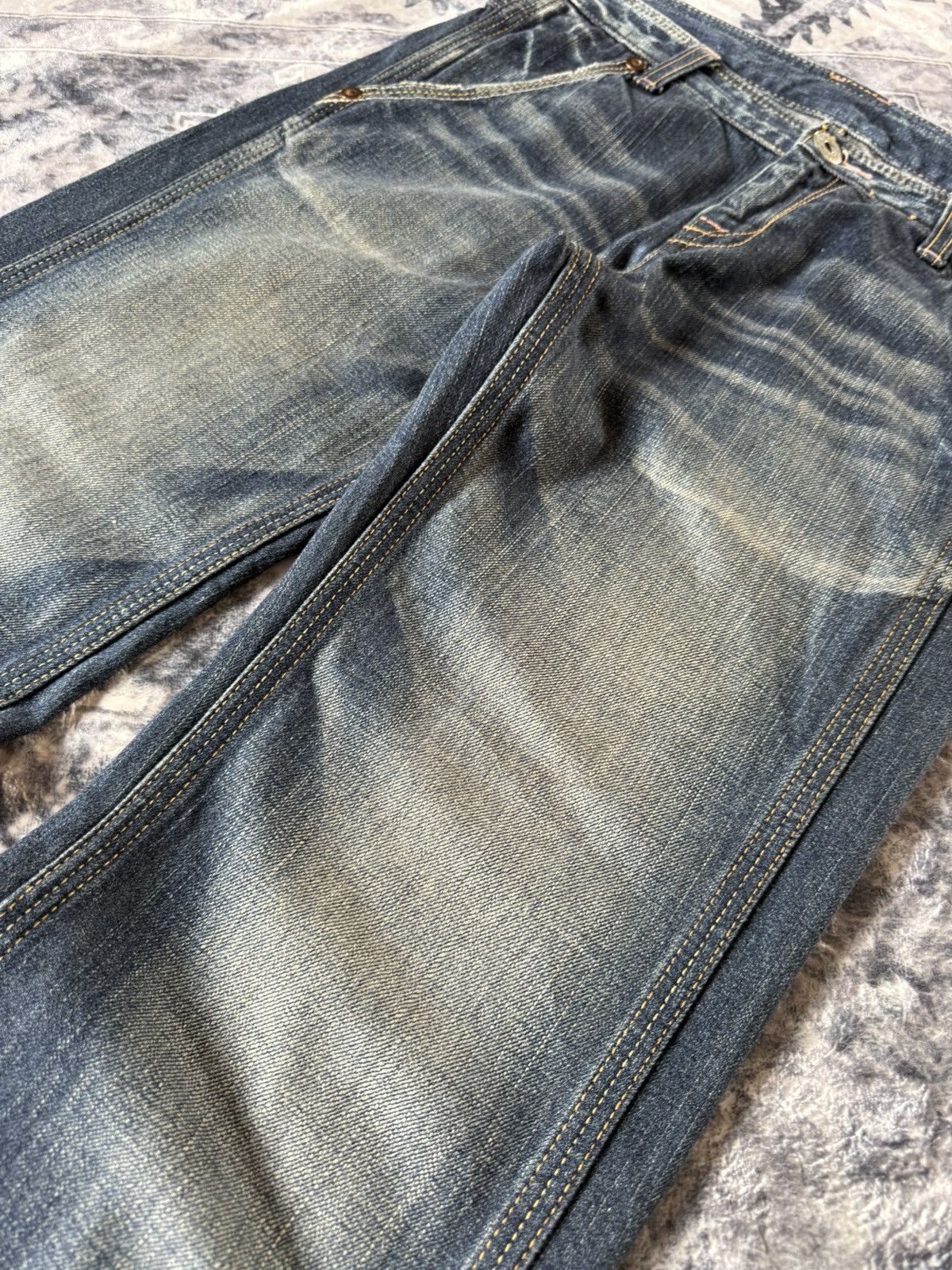 Japanese Brand JohnBull Japan Carpenter Wide Leg Flared Jeans Size US 29 - 7 Thumbnail