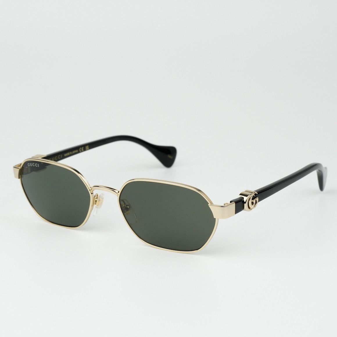 Gucci NEW Gucci GG1593S 001 Gold Grey Geometric Unisex Sunglasses Size ONE SIZE - 3 Thumbnail