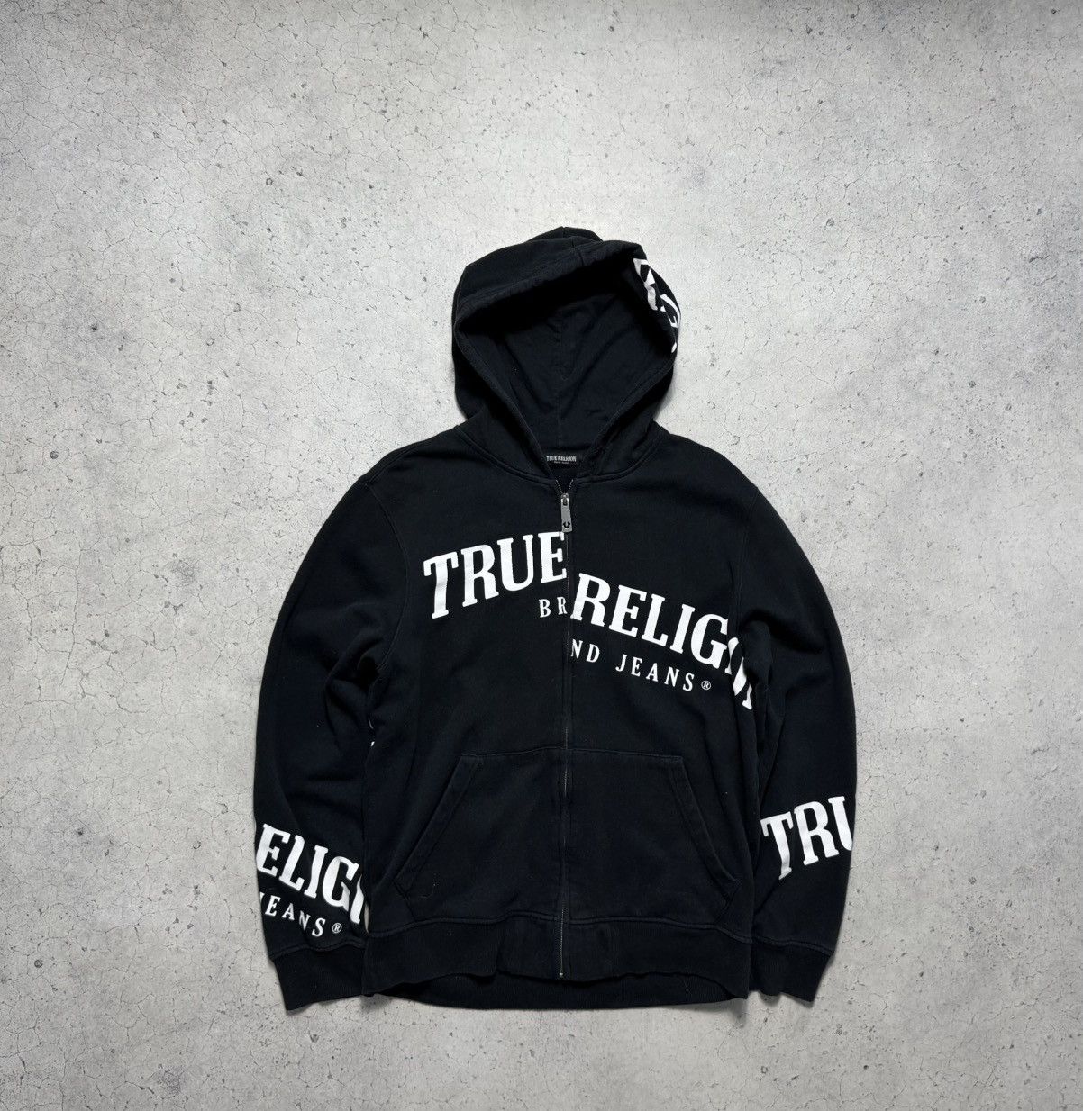 True Religion True Religion Monogram Full Zip Hoodie Black Size US L / EU 52-54 / 3 - 1 Thumbnail