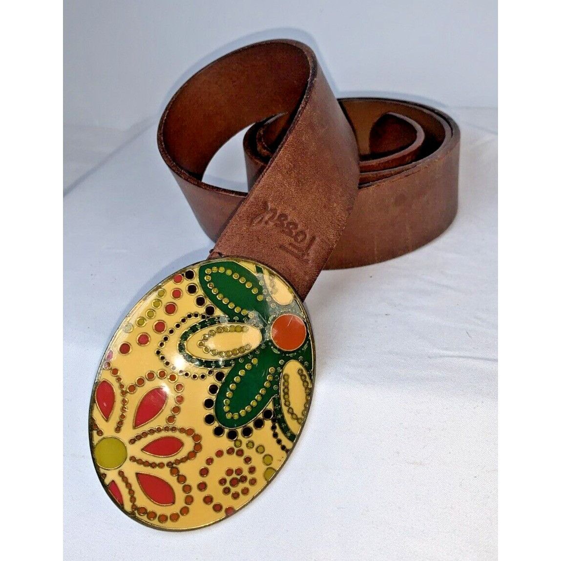 Fossil Fossil Women’s Vintage Brown Belt with Groovy Whimsical Buck Size ONE SIZE - 3 Thumbnail