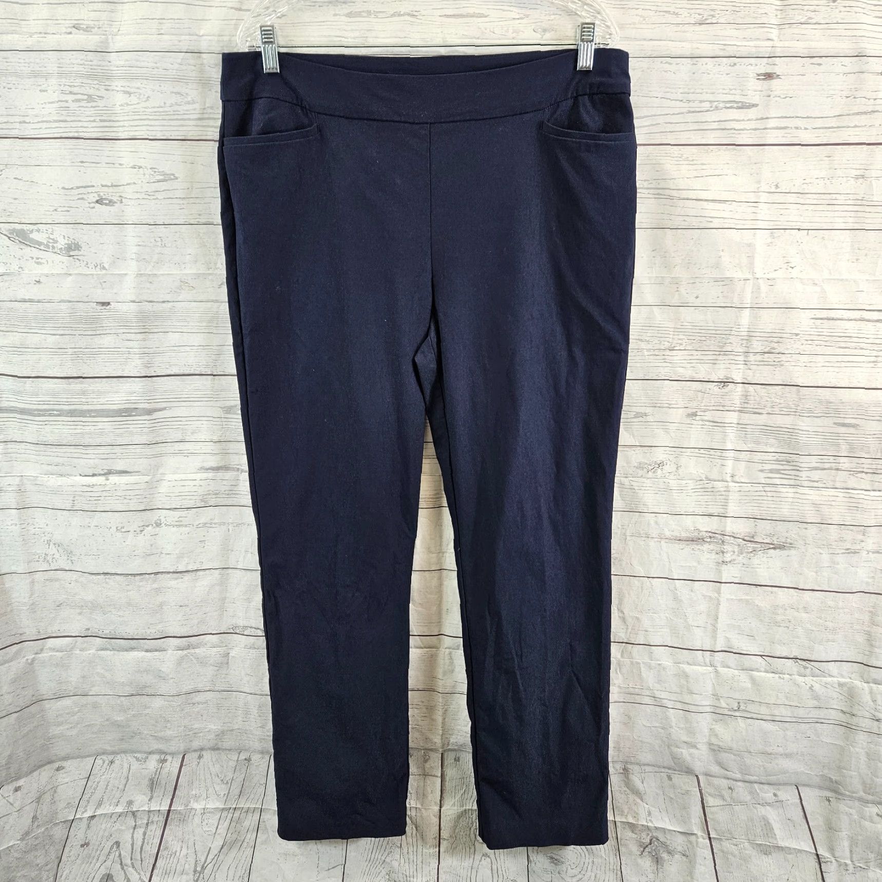 Vintage Chico's Womens Pants 14 Blue Pull On High Rise Rayon Blend Nylon Spandex Size 36" / US 14 / IT 50 - 2 Thumbnail