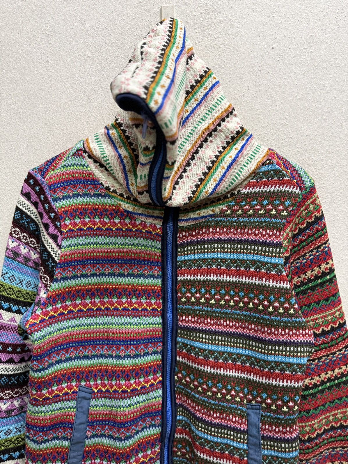 Native Unbranded Knit Native Colorblock Fullzipper Sweater Hoodie Size US S / EU 44-46 / 1 - 16 Thumbnail
