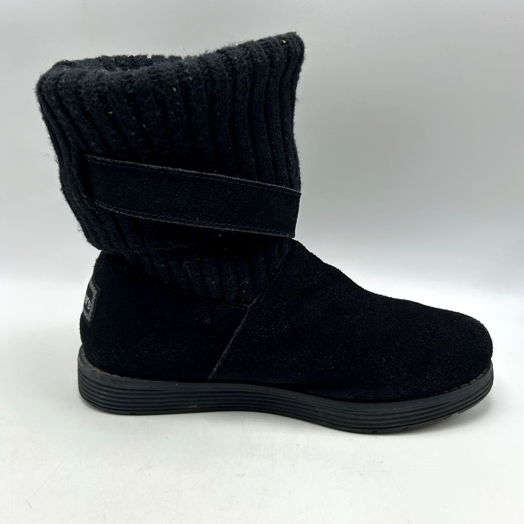 SKECHERS SKECHERS Boots Womens 7 Black Suede Sweater Ankle Pull On Cozy Casual Size M / US 6-8 / IT 42-44 - 2 Thumbnail