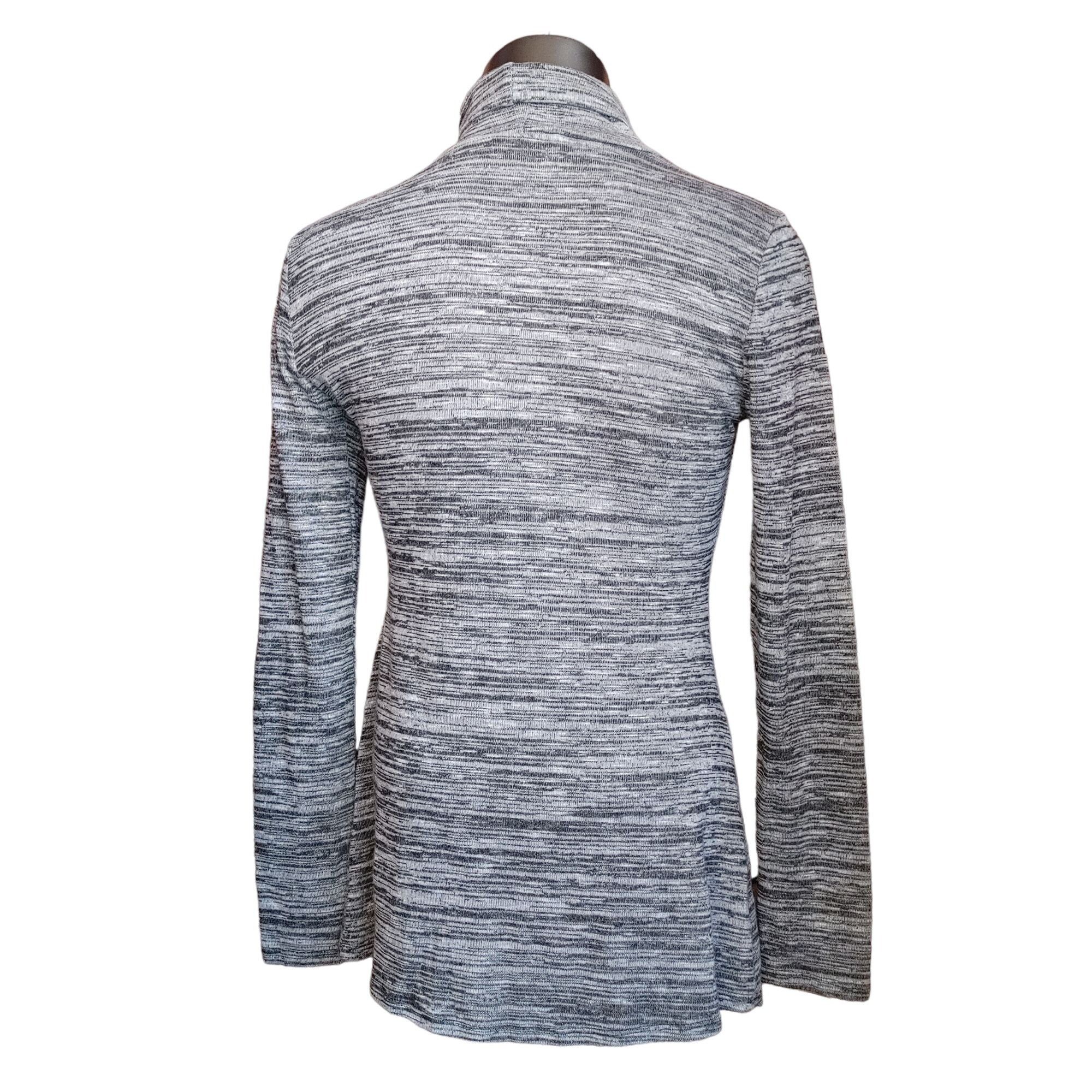 Other SPENSE Womens S Black White Marled Turtle Neck Asymmetrical Size S / US 4 / IT 40 - 2 Thumbnail