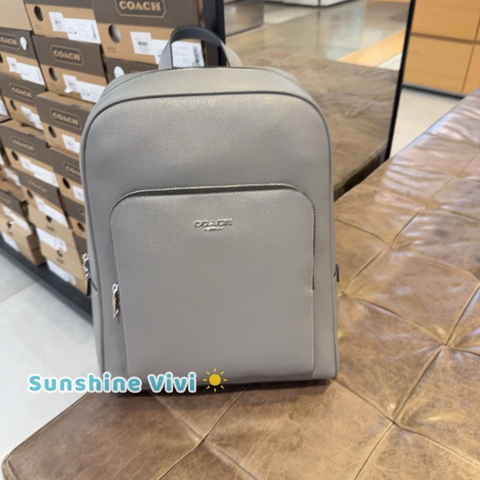 Coach NWT Coach Aiden Backpack leather CDY10 Silver GRAPHITE Size ONE SIZE - 1 Thumbnail