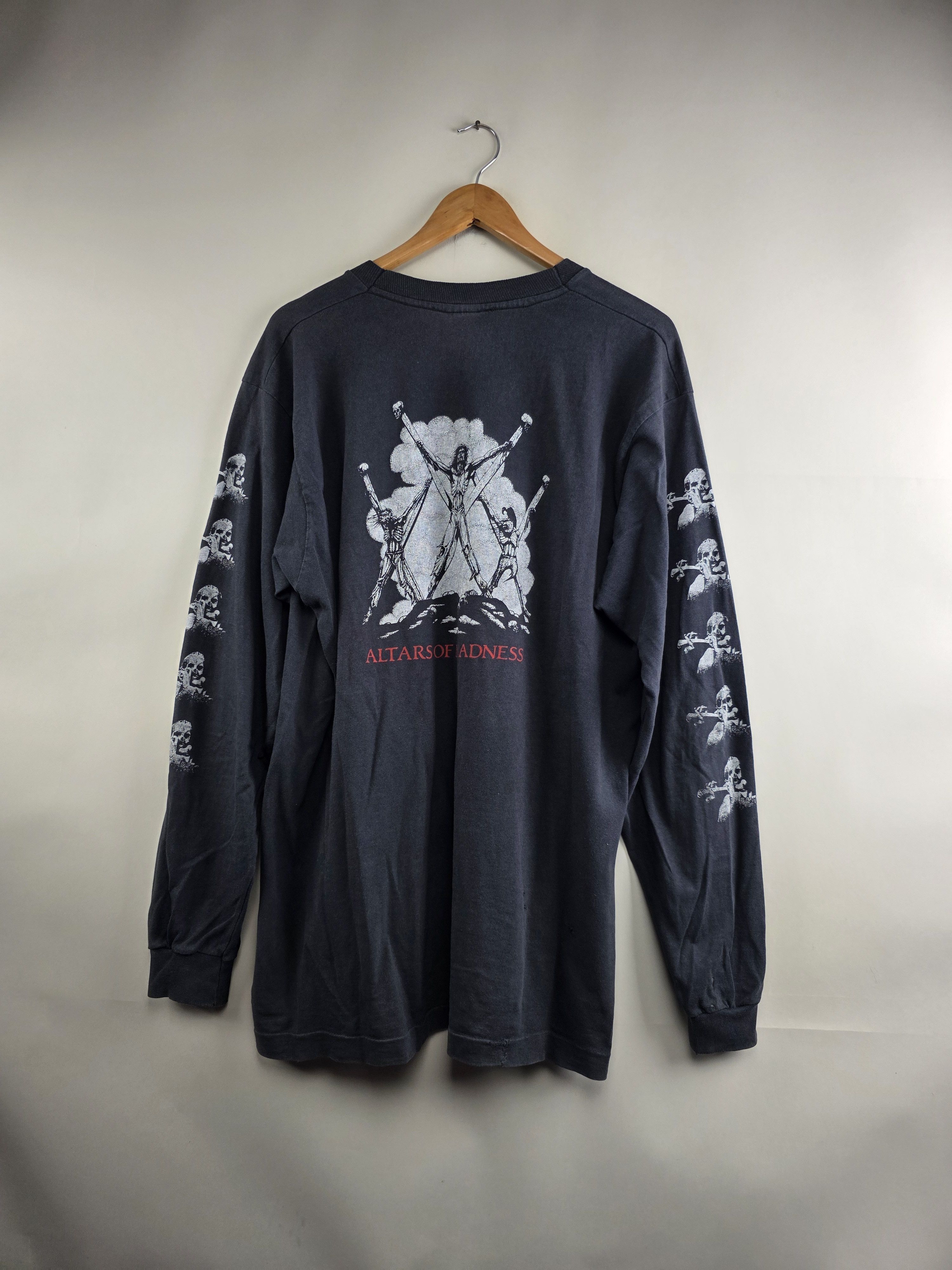 Band Tees × Vintage 1990 Earache Morbid Angel Altars of Madness Long-sleeve Size US XL / EU 56 / 4 - 5 Thumbnail