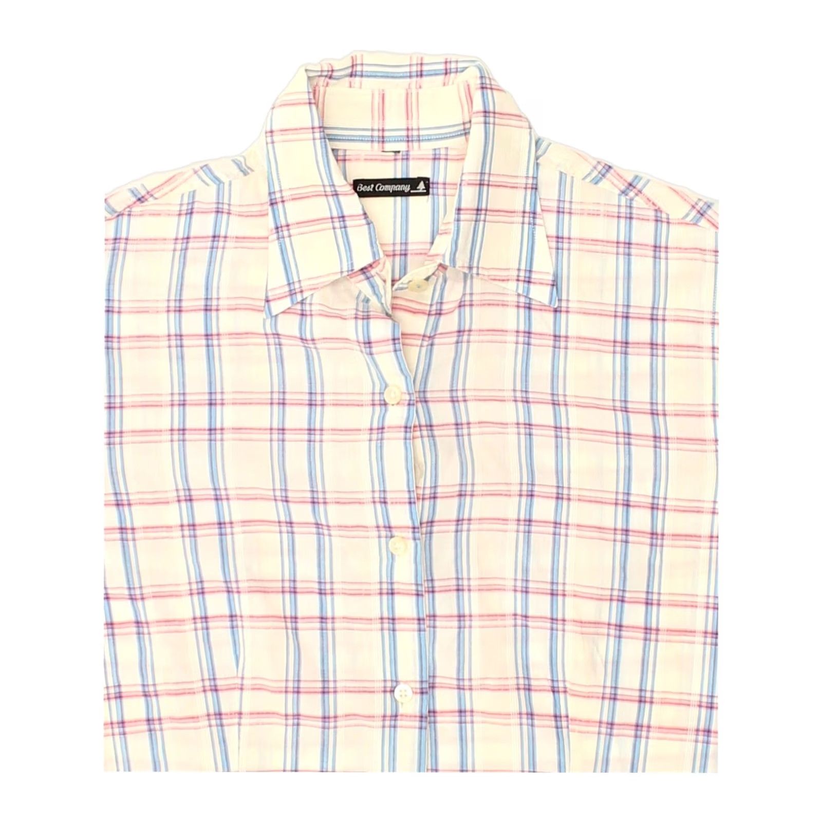 Vintage BEST COMPANY Womens Shirt Medium Multicoloured Check 3/4 Sleeve Size M / US 6-8 / IT 42-44 - 3 Thumbnail