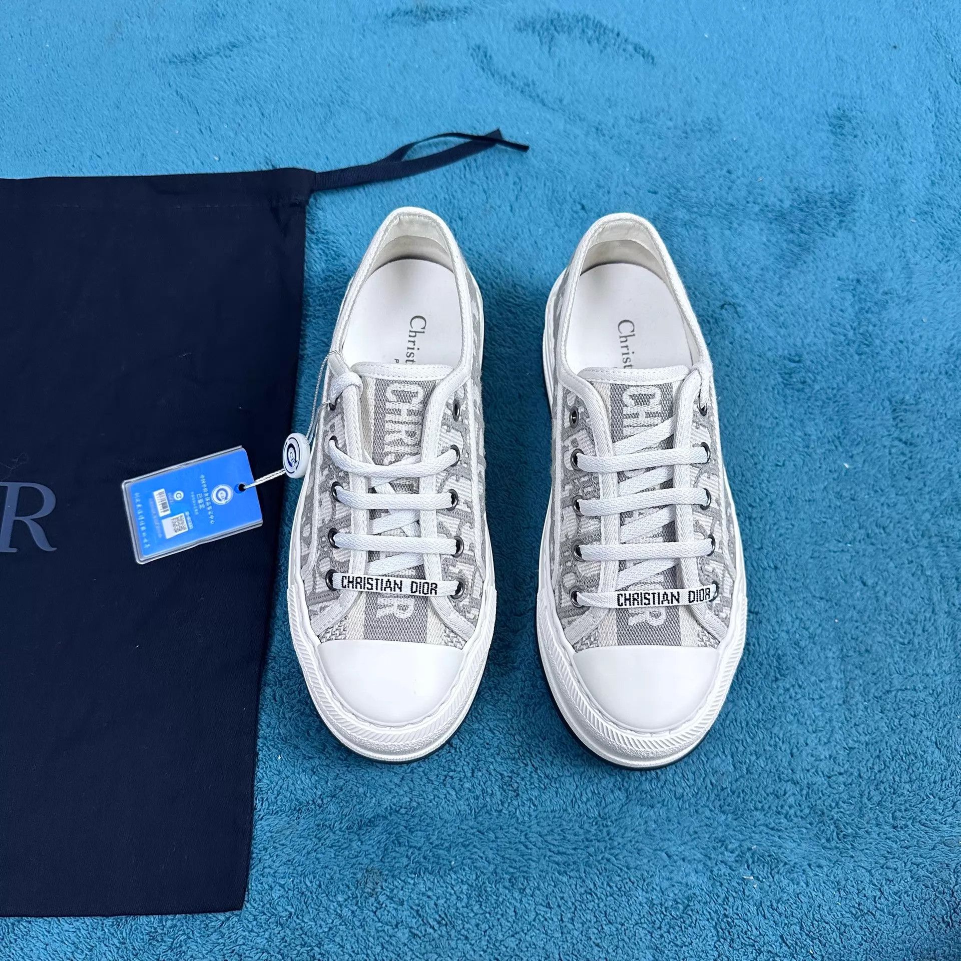 Dior Dior Oblique Embroidered Platform LT Kicks Gray 35 Size US 7.5 / IT 37.5 - 1 Thumbnail