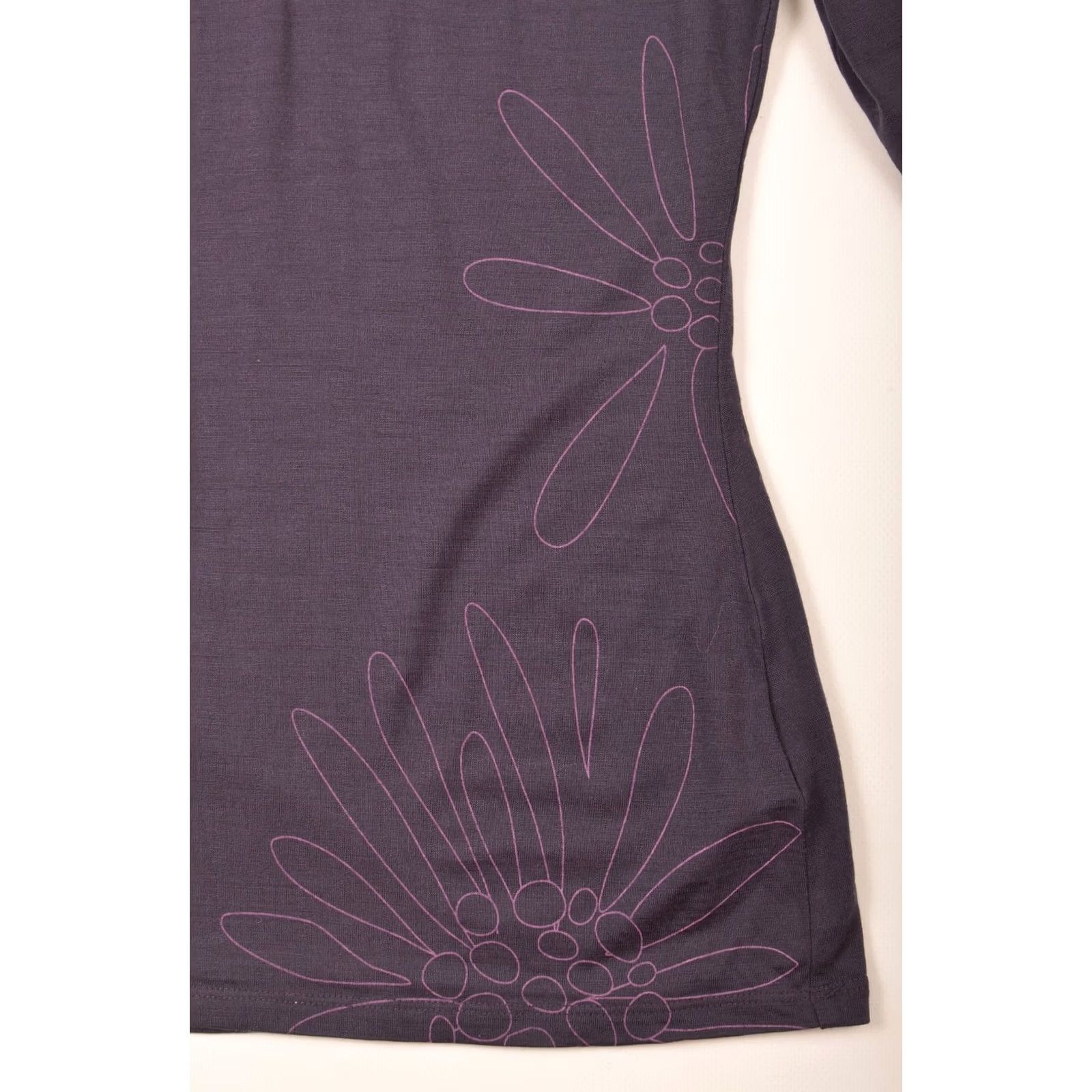 Icebreaker Icebreaker Pure Merino LS Flower Print Purple Shirt Womens M Size M / US 6-8 / IT 42-44 - 3 Thumbnail
