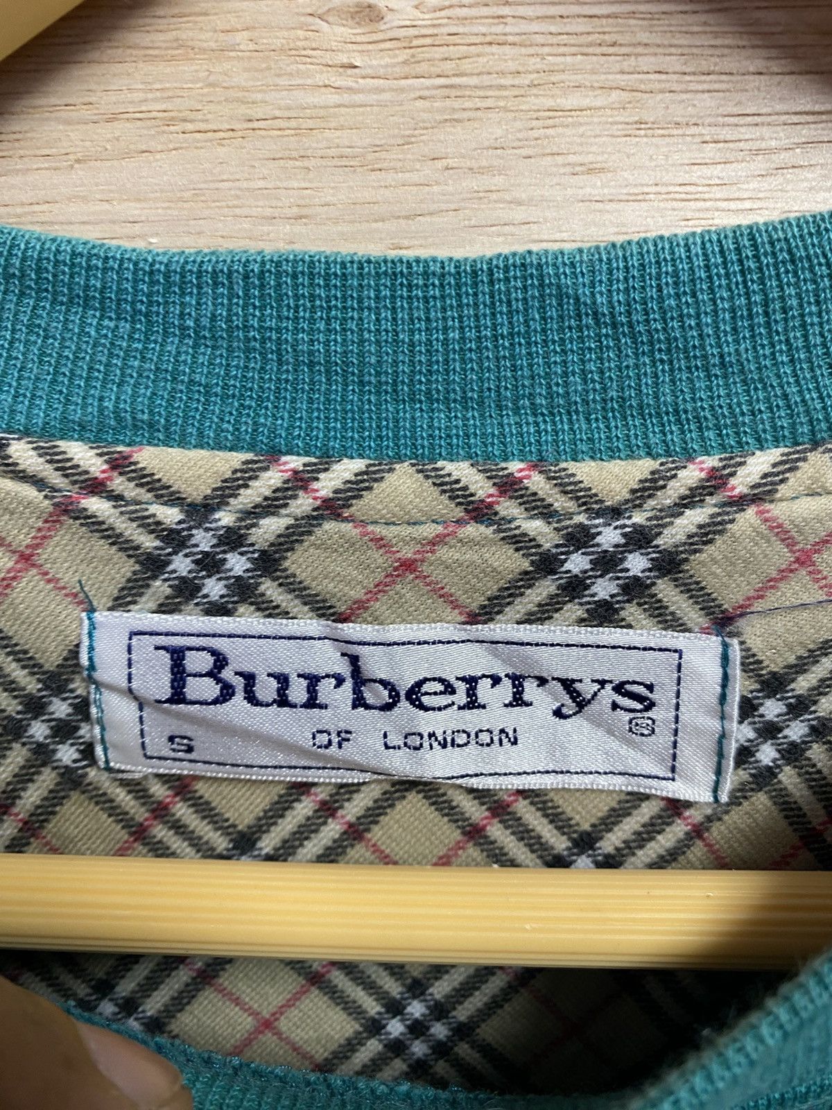 Burberry Vintage 90s Burberrys Embroidered Crest Sweatshirt Rare Teal Size US XL / EU 56 / 4 - 3 Thumbnail