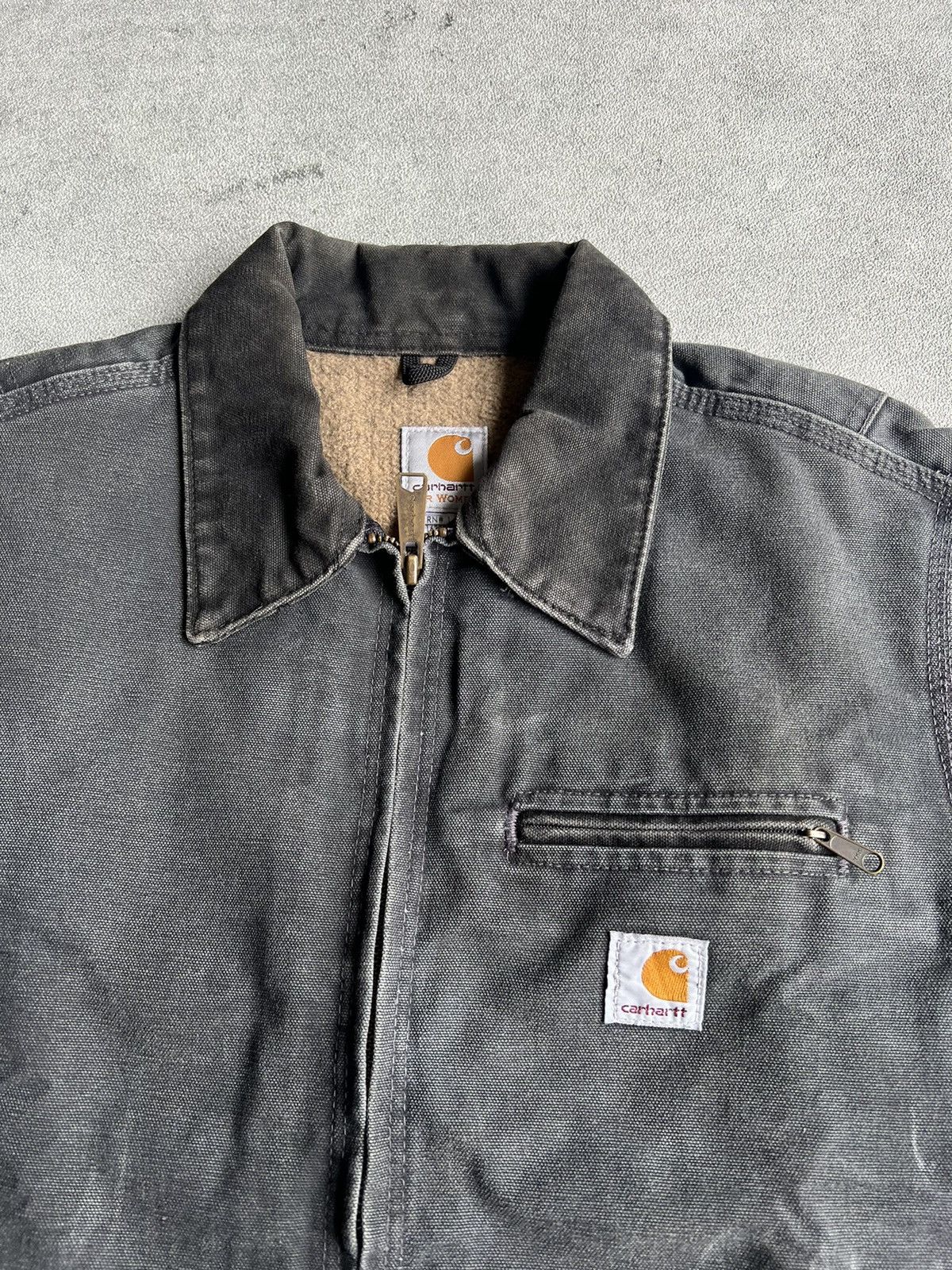 Carhartt × Vintage Carhartt Detroit Jacket WJ097 PTL / Petrol Gray 2007 Size US S / EU 44-46 / 1 - 4 Thumbnail