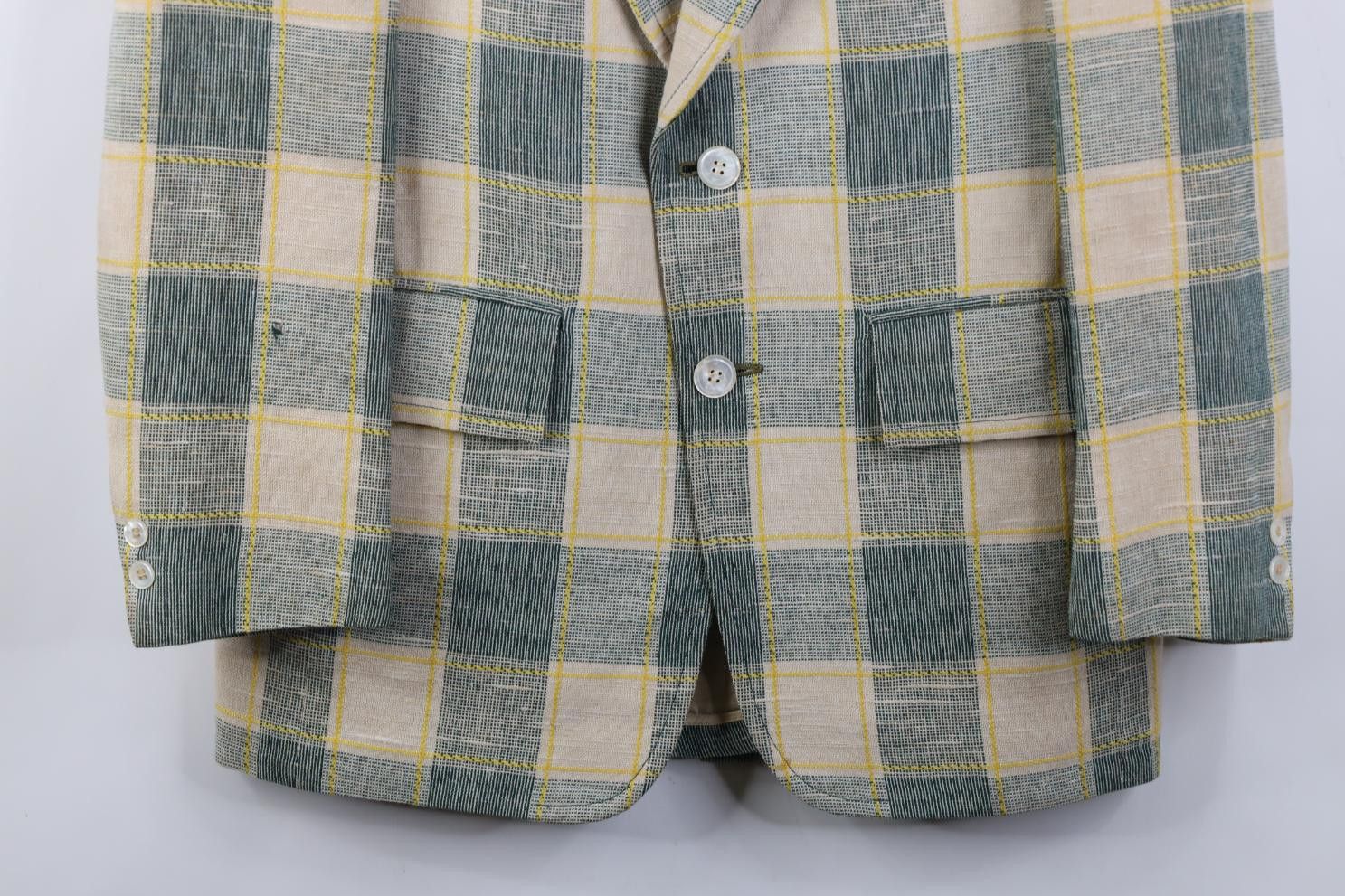 Vintage Vintage 70s Rockabilly Wool Suit Blazer Jacket Plaid USA Size US L / EU 52-54 / 3 - 3 Thumbnail
