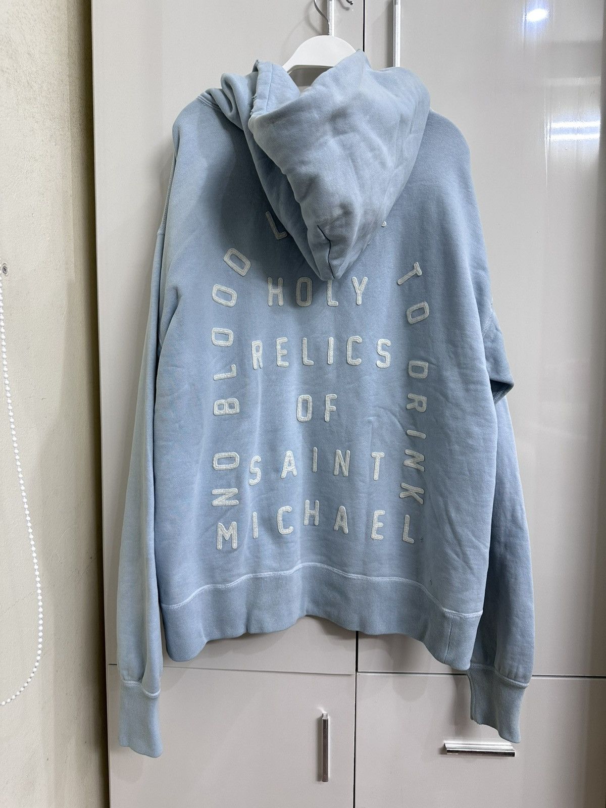 Japanese Brand × Saint Michael SAINT MICHAEL HOLY RELICS FELT HOODIE Blue XL Size US XL / EU 56 / 4 - 9 Thumbnail