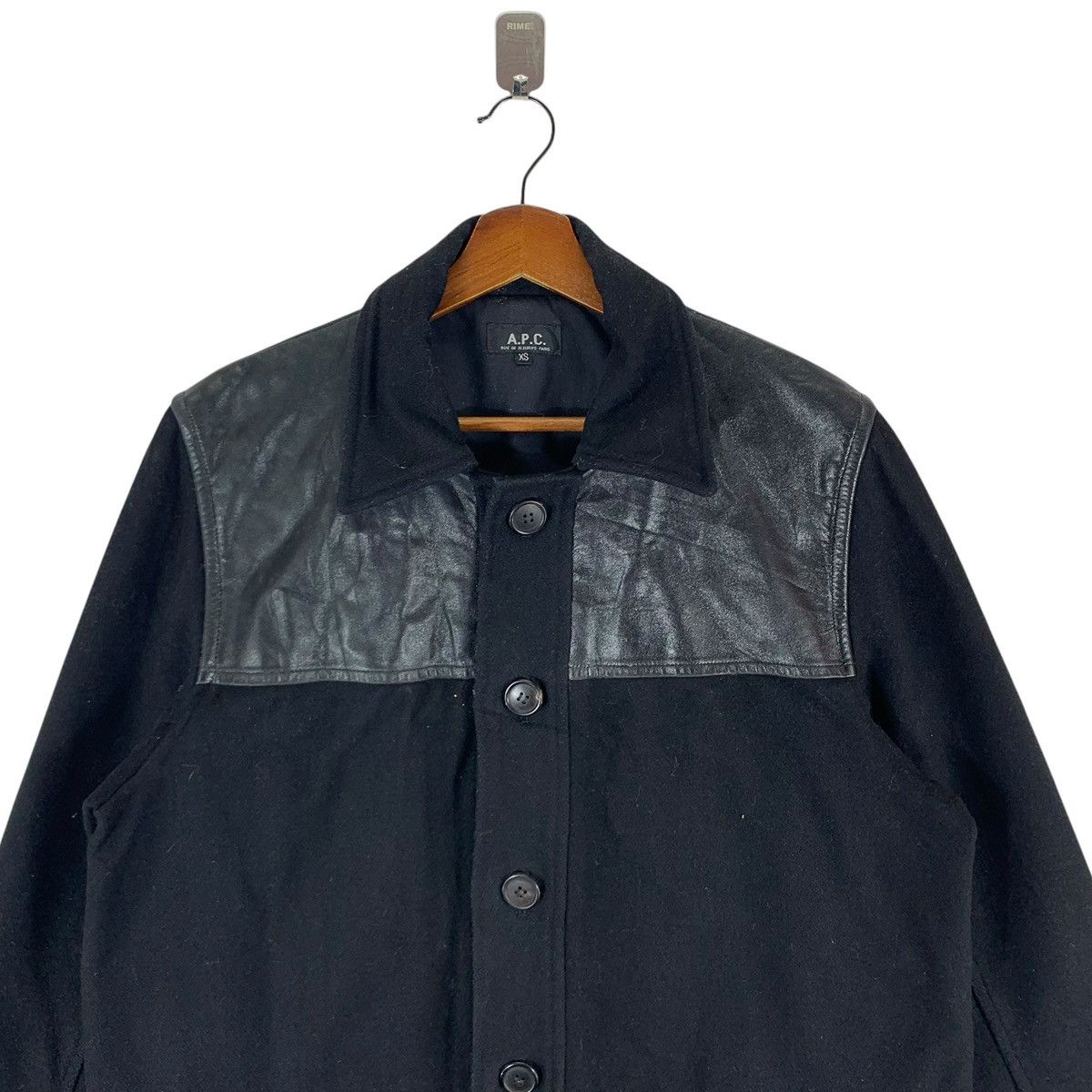 A.P.C. VINTAGE A.P.C FRANCE LEATHER PART WOOL BUTTON JACKET Size US XS / EU 42 / 0 - 4 Thumbnail