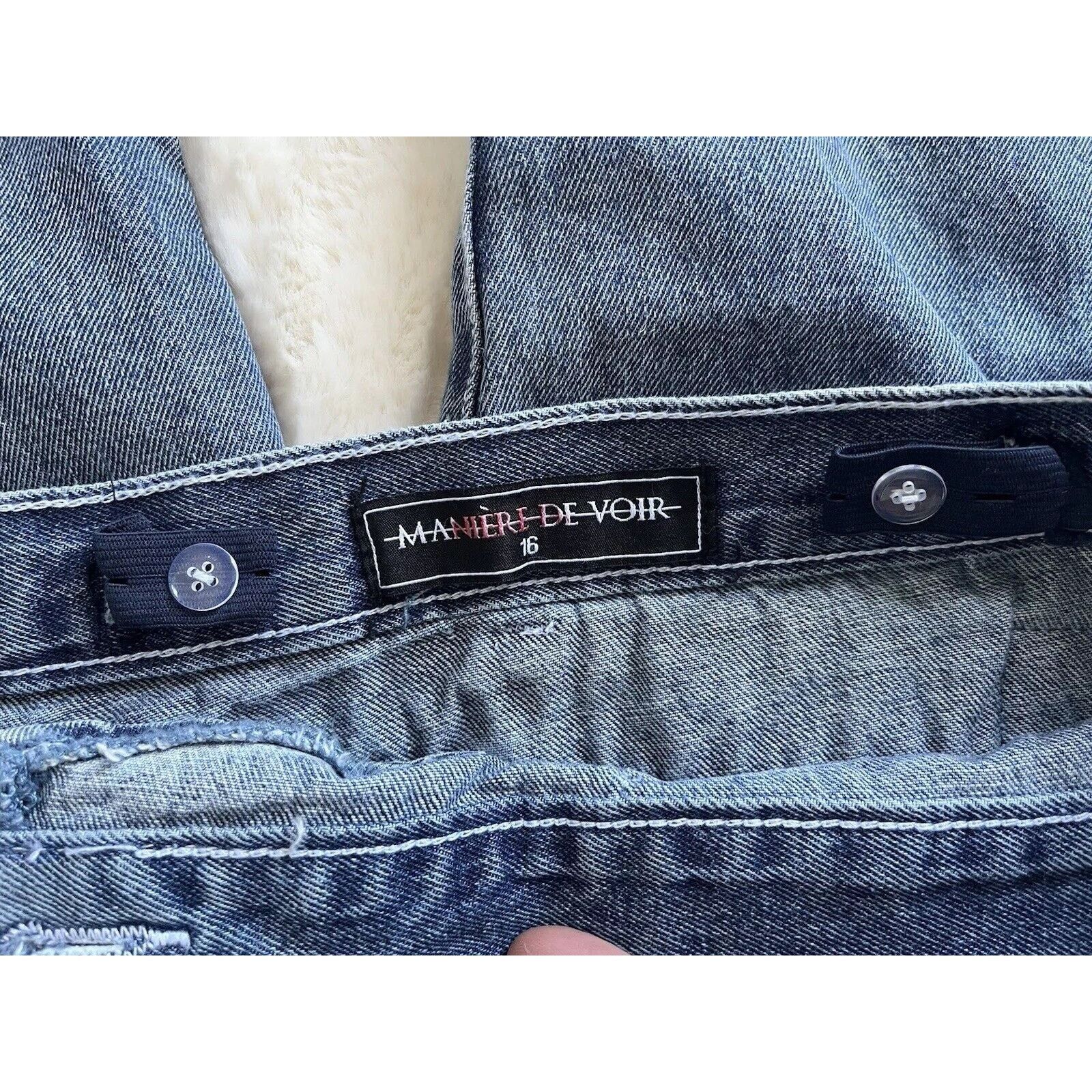Maniere De Vior Manière de Voir Mom Jeans Womens 16 Straight Leg Nonstretch Size 38" / US 16 / IT 52 - 3 Thumbnail