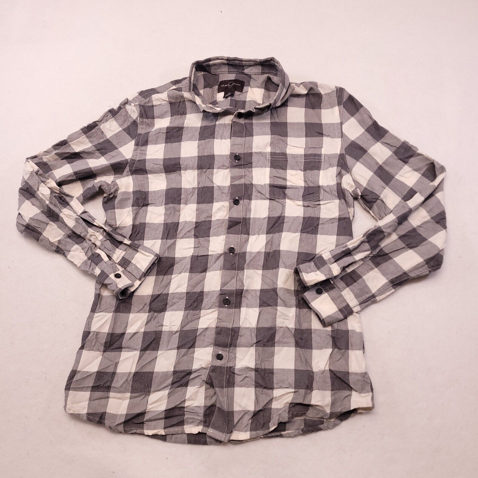 Black Brown 1826 Black Brown 1826 Gingham Flannel Shirt Mens Size Large Gray Size US L / EU 52-54 / 3 - 2 Thumbnail